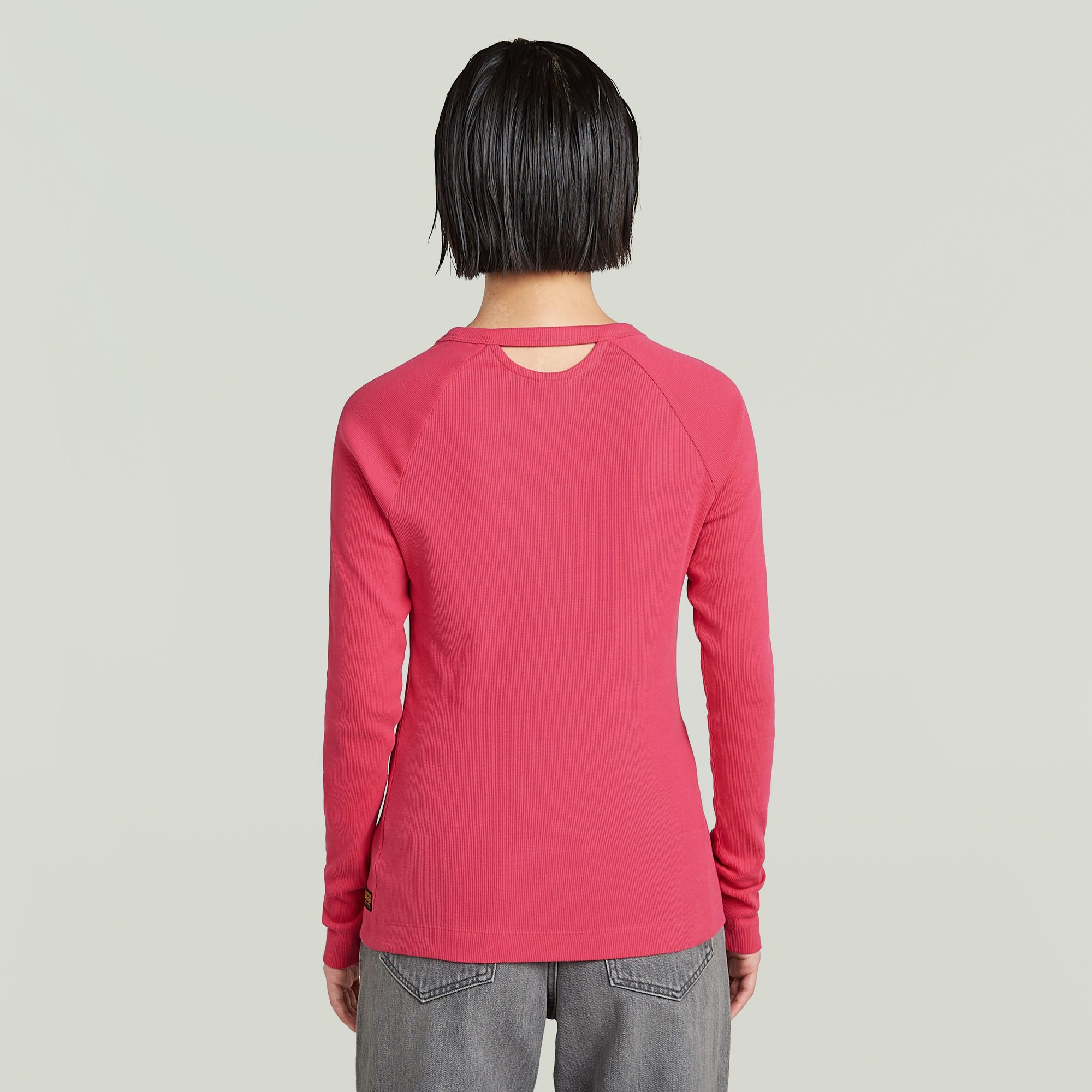 G-STAR Langarmshirt Slim Rib Keyhole mit Cut-Out hinten günstig online kaufen