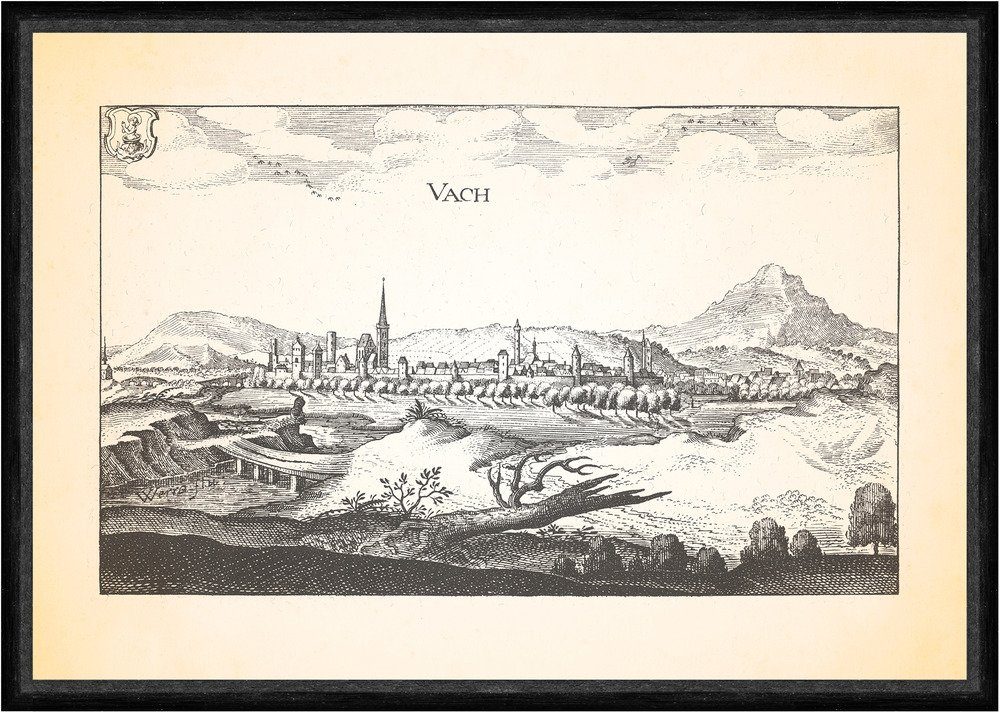 Kunstdruck Vach Vacha Burg Wendelstein Werrabrücke Schreinmadonna Faks_Merian 00