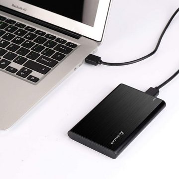 Salcar Festplatten-Gehäuse 2,5 Zoll Externes Gehäuse UASP mit USB C Kabel