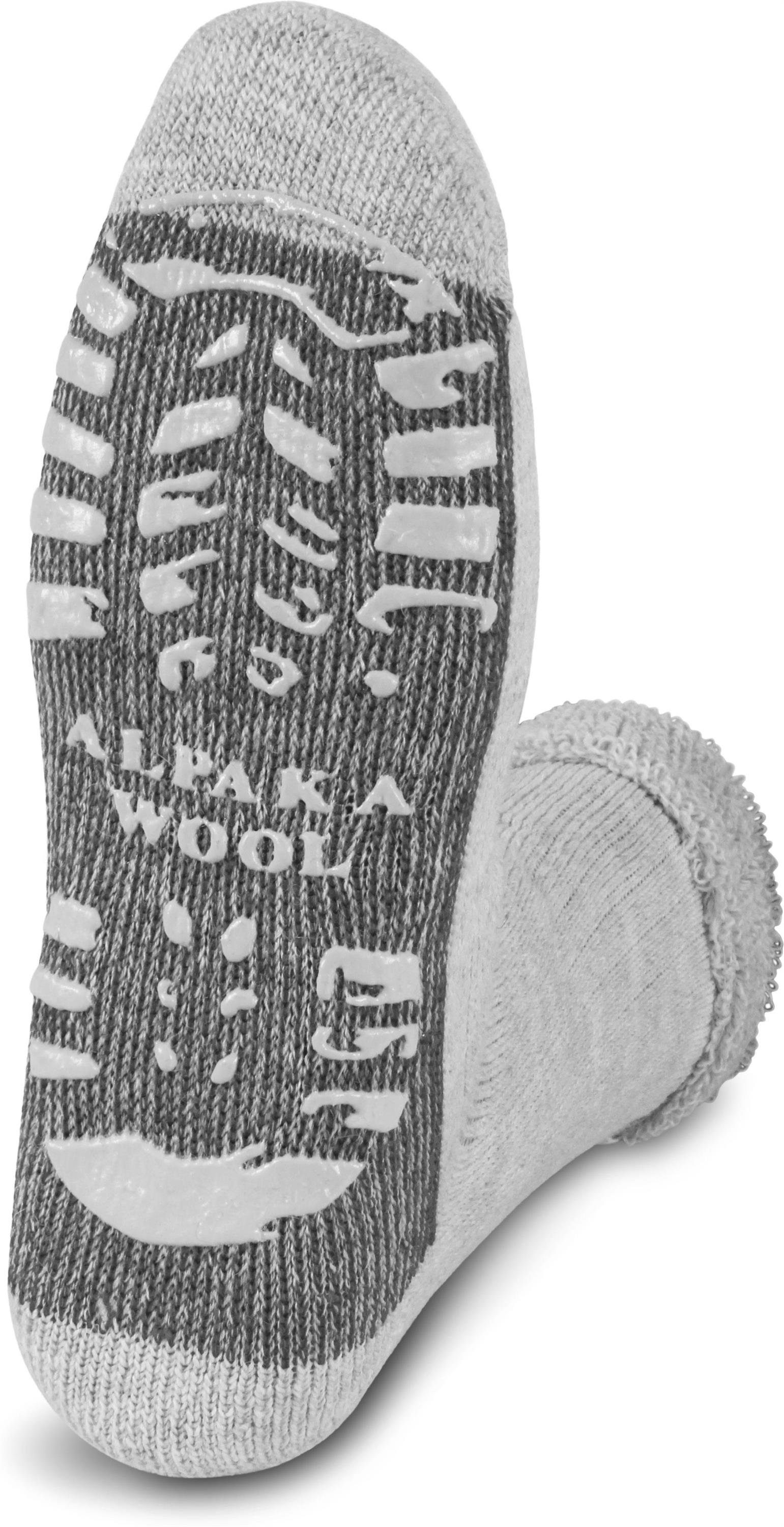 normani ABS-Socken Alpaka-Wollsocken hochwertige mit ABS-Druck Alpaka-Wolle Paar) (1 Hellgrau