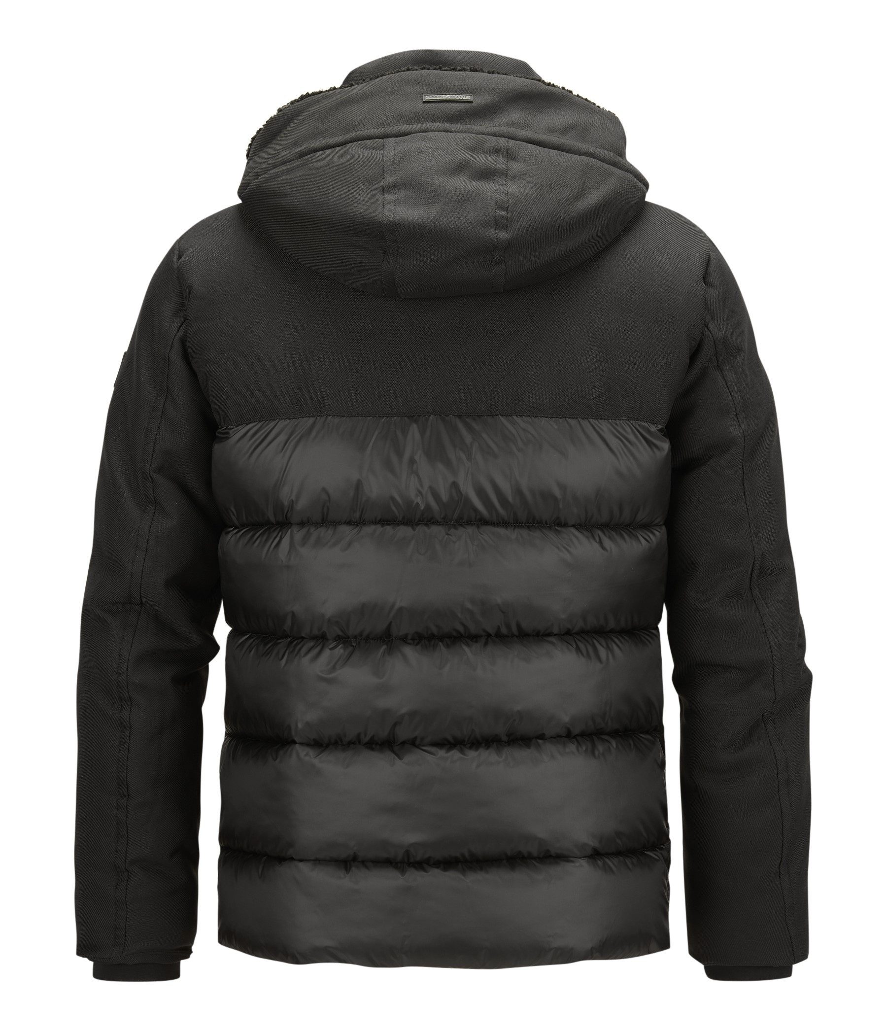 Milestone Steppjacke MSBrooklyn Materialmix in Wolloptik mit abnehmbarer Kapuze