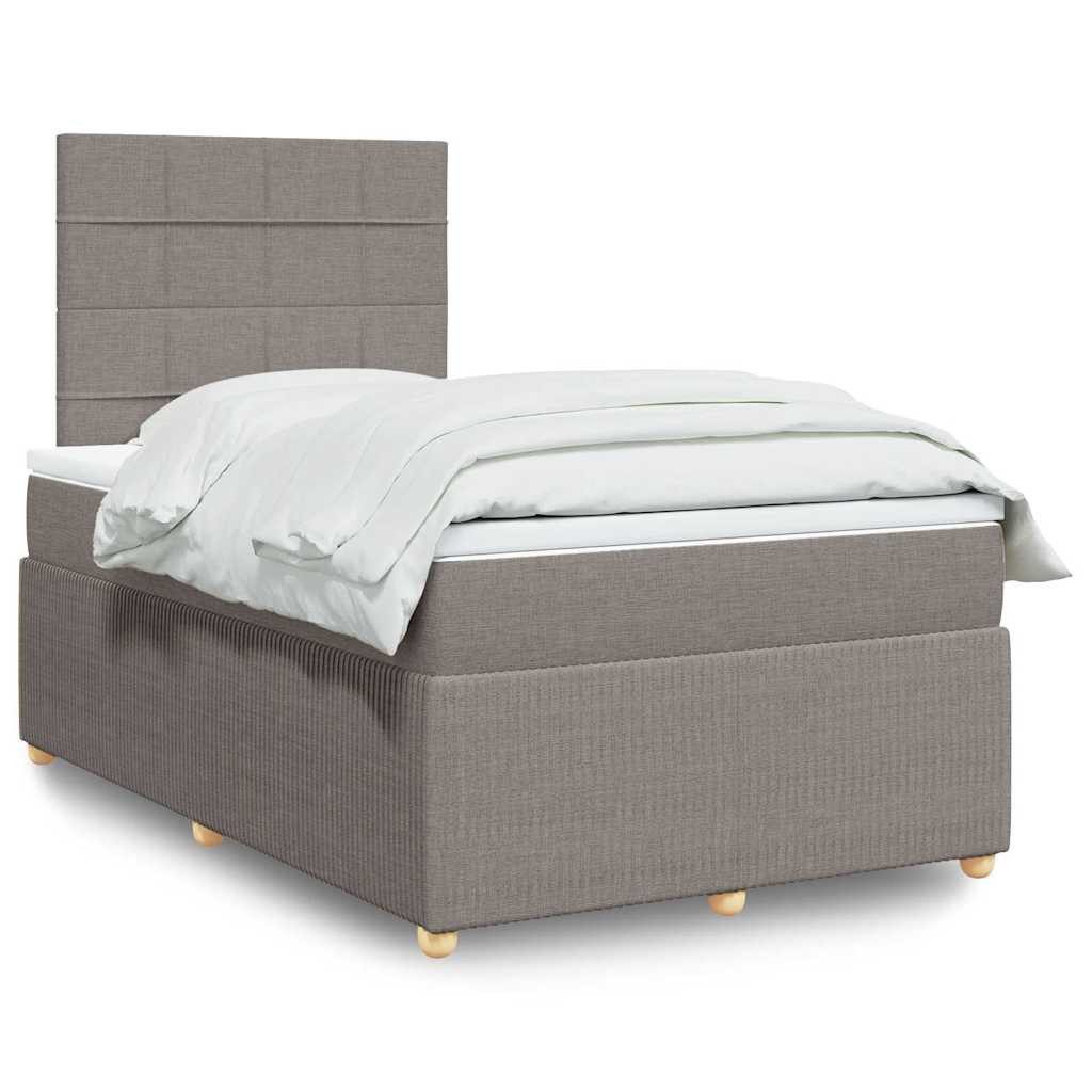vidaXL Bett Boxspringbett mit Matratze Taupe 120x190 cm Stoff