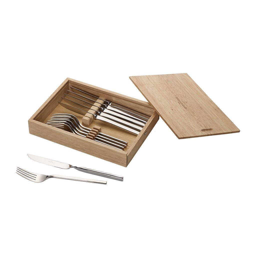 Villeroy & Boch Steakbesteck NewWave Steakbesteck-Set 12-teilig (12-tlg), 6 Personen, Edelstahl, Edelstahl, 12 Stck, spülmaschinenfest, Made in Germany