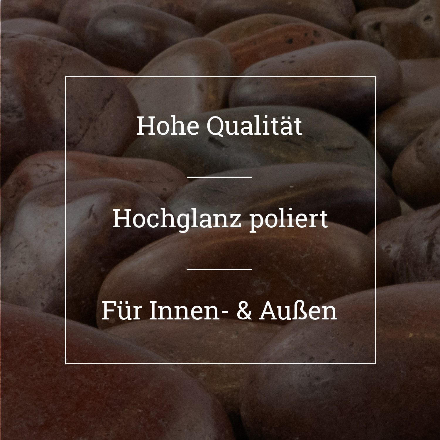 INTERGARDEN Zierkies Dekosteine rot poliert 20 kg, Kieselsteine Garten 5-8 cm, (Sack) – Bild 3 von 5
