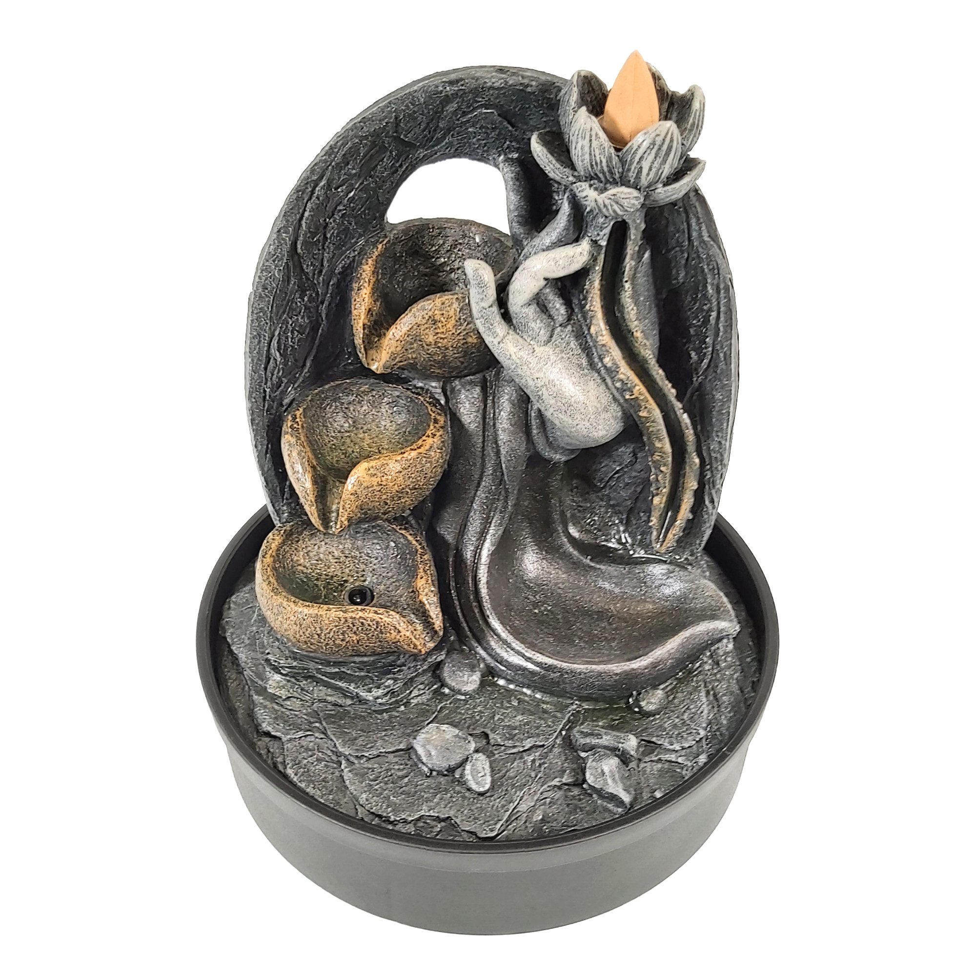 Lemodo Zimmerbrunnen 2 in 1 Tischbrunnen “Lotus”, Zimmerbrunnen und Räucher günstig online kaufen