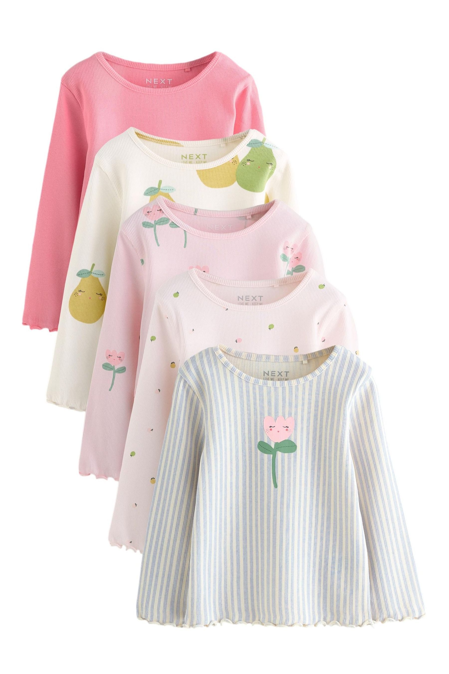 Next Langarmshirt 5er-Pack gerippte Langarmoberteile (5-tlg)