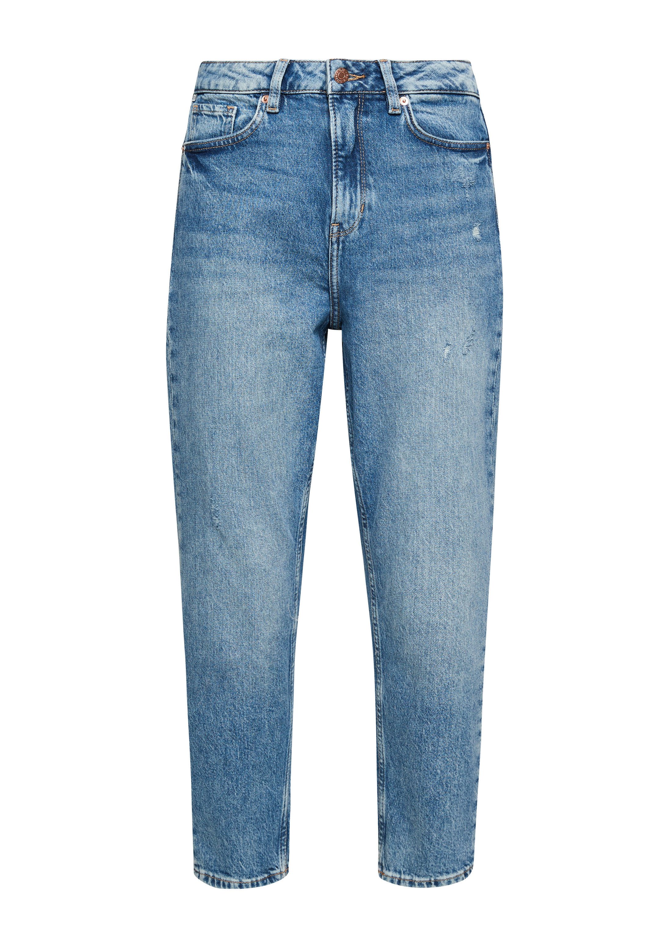 QS Slim-fit-Jeans Jeans-Hose MOM Ankle-Jeans Mom / Relaxed Fit / High Rise / Tapered Leg