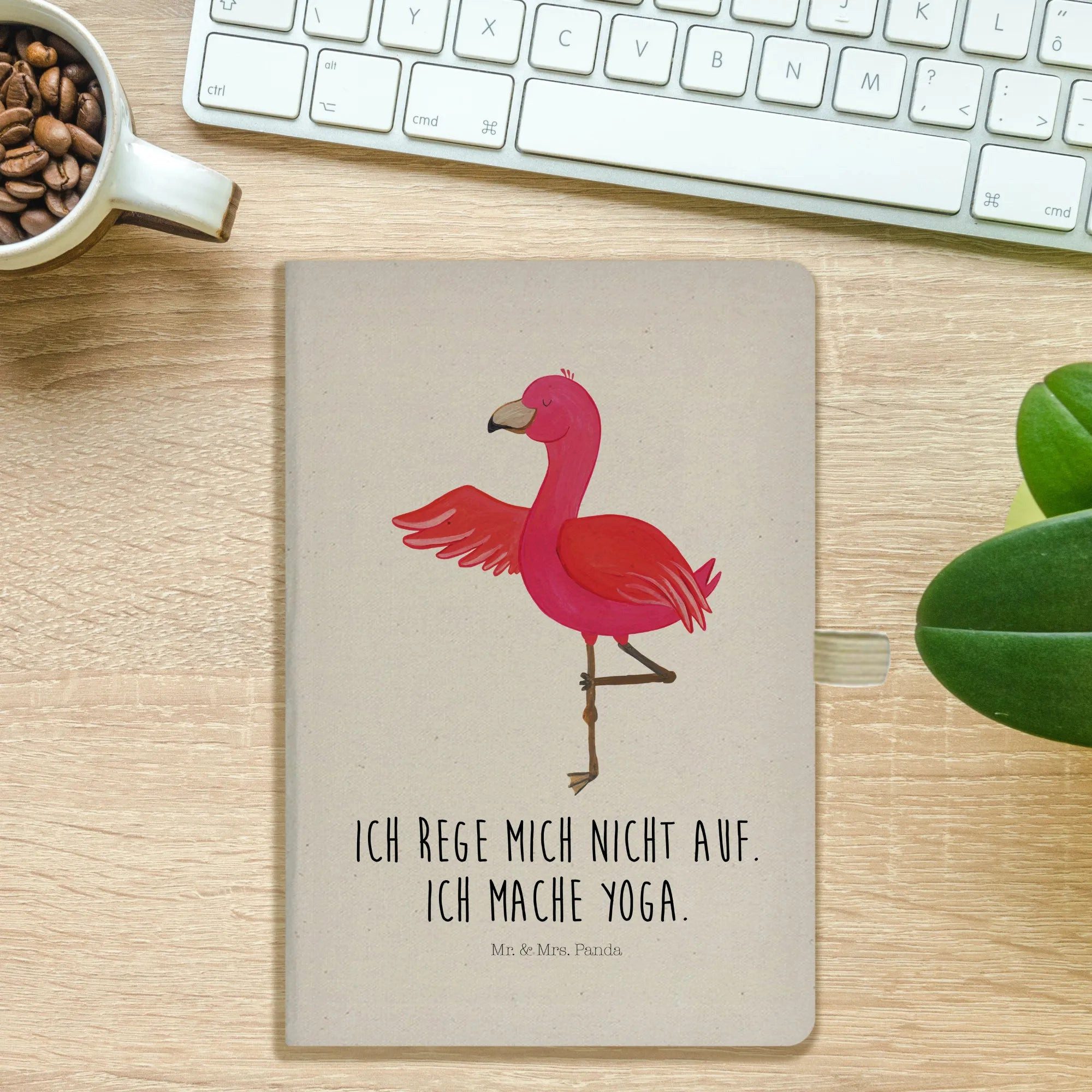 Thumbnail - Mr. & Mrs. Panda Notizbuch Flamingo Yoga - Transparent - Geschenk, Notizbuch A5, Yoga Urlaub, A5 Mr. & Mrs. Panda, Flexi...
