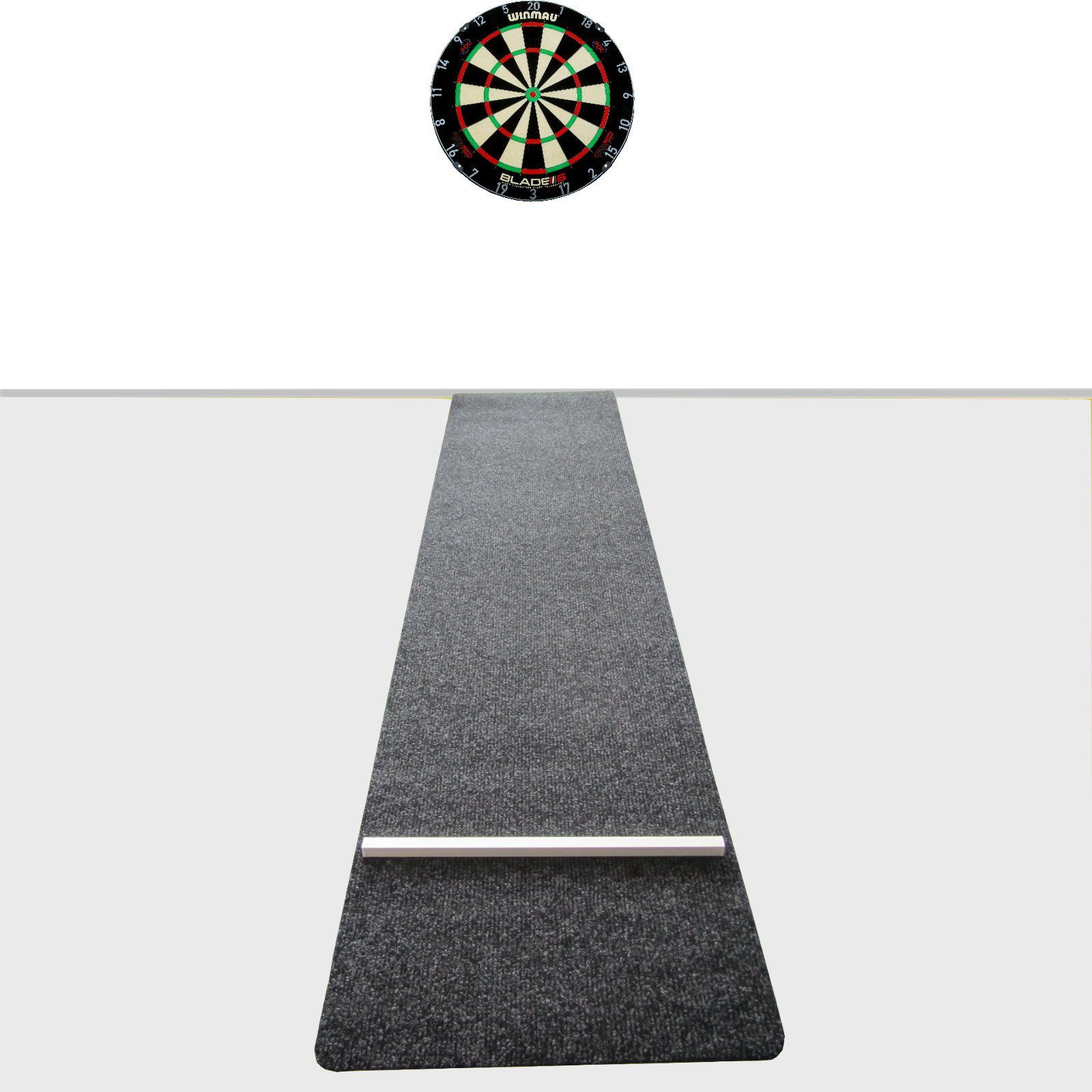 DSX Dartscheibe Dartboard Winmau Blade 6 Triple Core Carbon + Dartteppich Matte Abwurflinie Oche