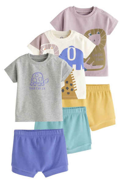 Next T-Shirt & Shorts Baby-T-Shirts und Shorts im Set, 6er-Pack (6-tlg)
