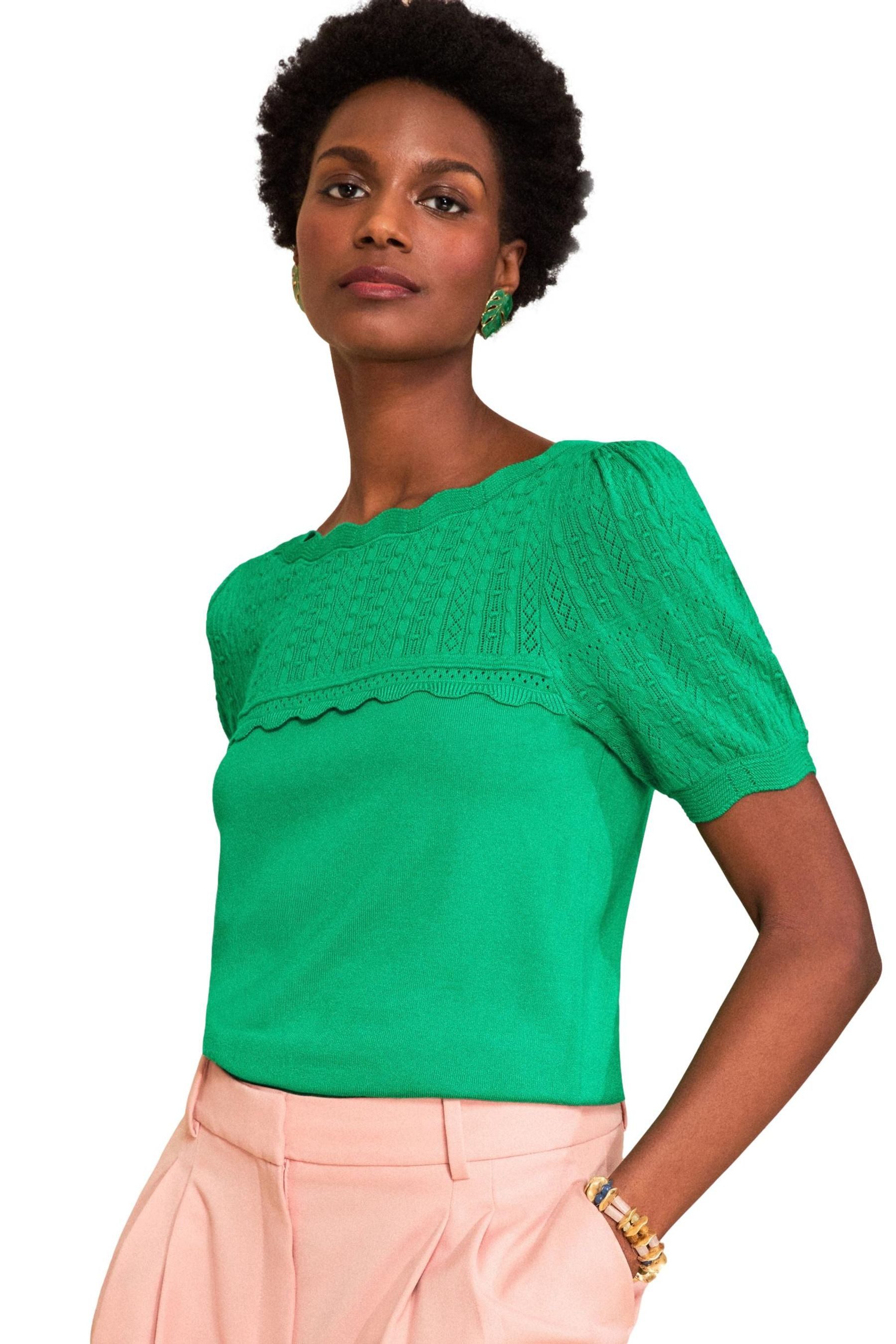 Kurzarmbluse Love & Roses kurzärmeliges Strickoberteil, Regular