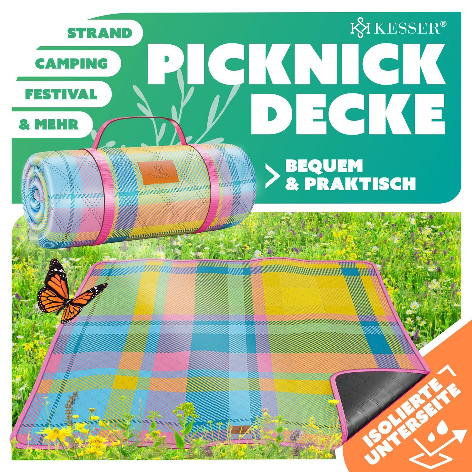 Picknickdecke, KESSER, Stranddecke Outdoor Decke XXL günstig online kaufen