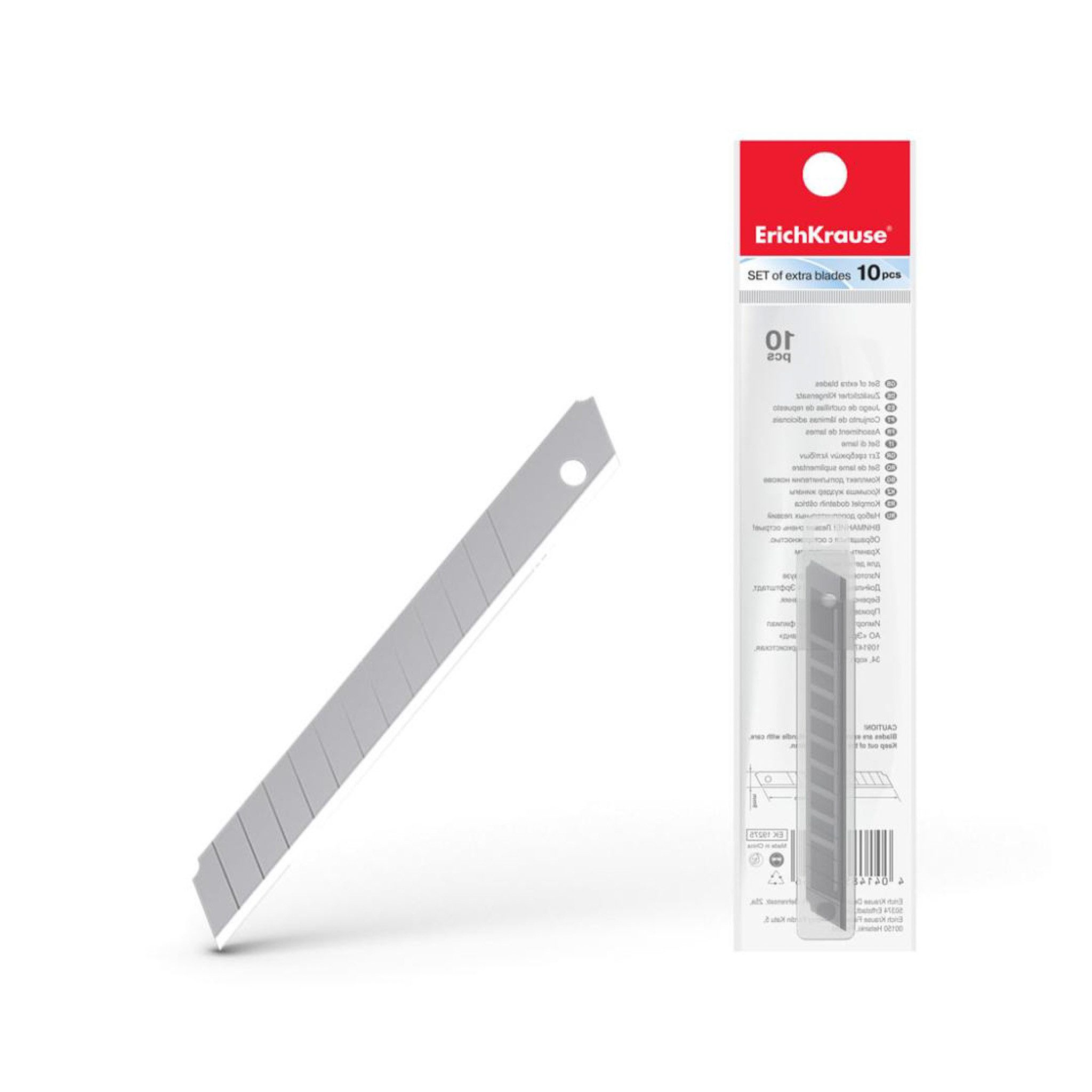 Erich Krause Cuttermesser, Ersatzklingen für Cuttermesser 9mm im Dispenser 10 Stück