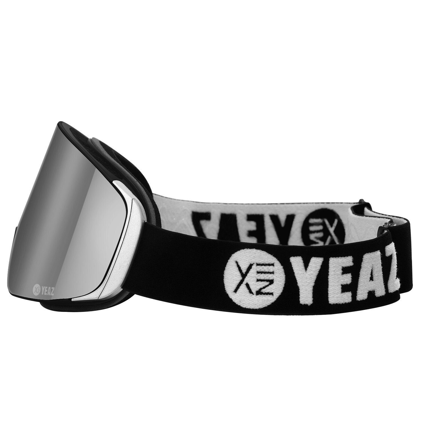 YEAZ Skibrille APEX Magnet-Ski-Snowboardbrille silber, Magnet-Wechsel-System für Gläser, silber/silber