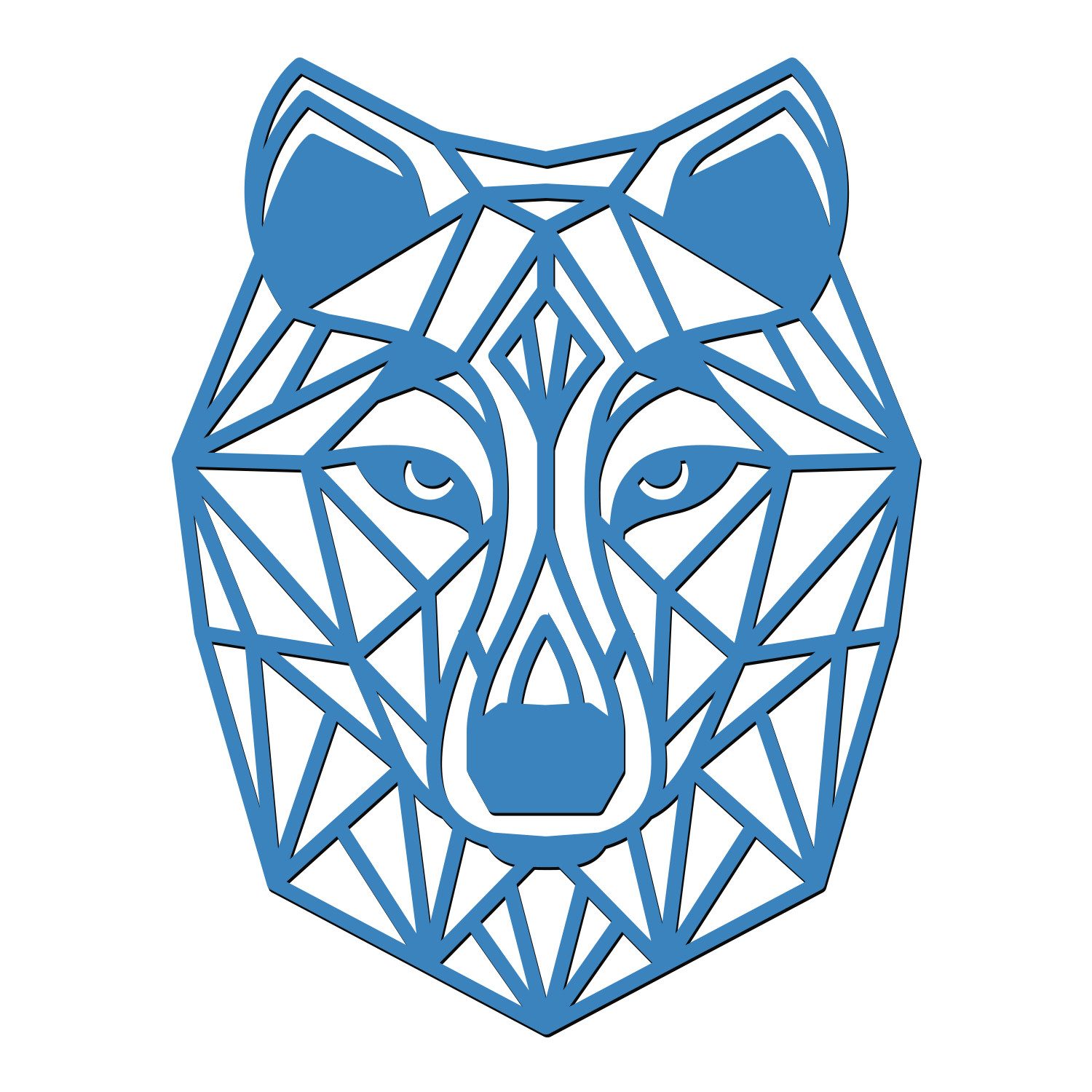 Namofactur 3D-Wandtattoo 3D Wandtattoo Wandbild Wolf aus Holz, Wald Wanddeko Polygon Wolf moderne Wandgestaltung für Adventure Fans