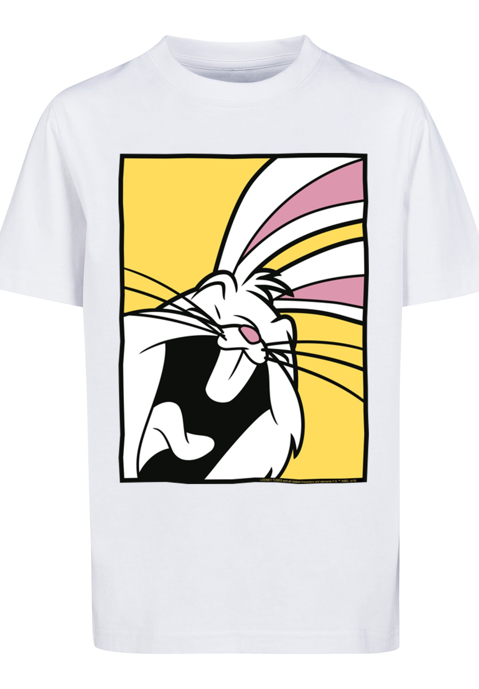 F4NT4STIC T-Shirt Looney Tunes Bugs Laughing Print Bunny weiß