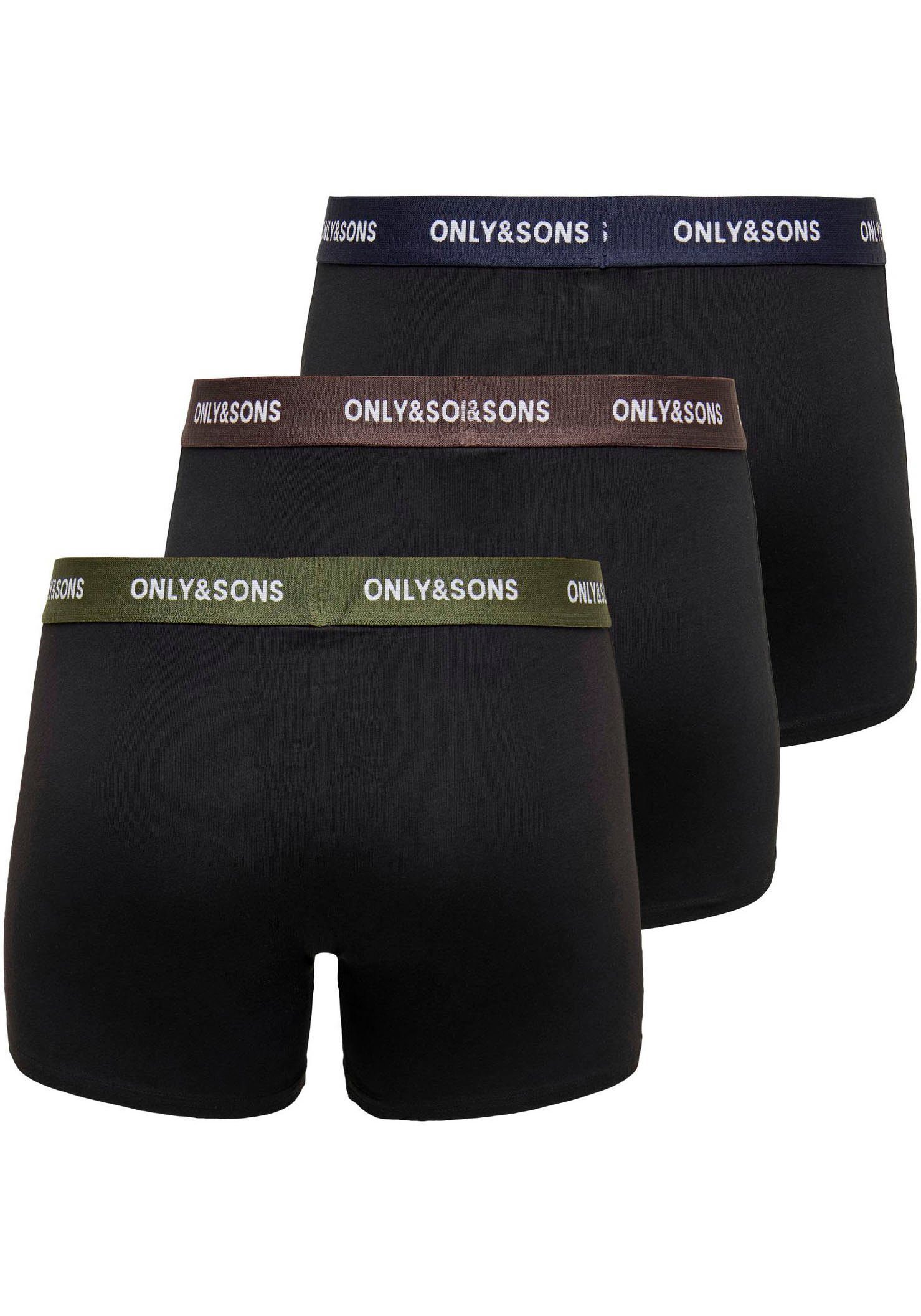 WAISTBAND (Packung, TRUNK Trunk SONS ONLY Black 3-St) NOOS & LG 3PACK3854 BLACK ONSFITZ SOLID DEEP