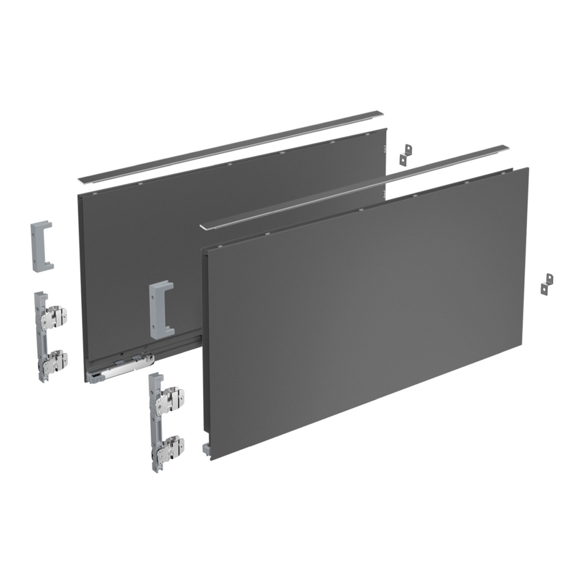 Hettich Teleskop-Vollauszug Hettich Zarge AvanTech YOU Set, Höhe 251 mm, NL 450 mm, anthrazit, lin