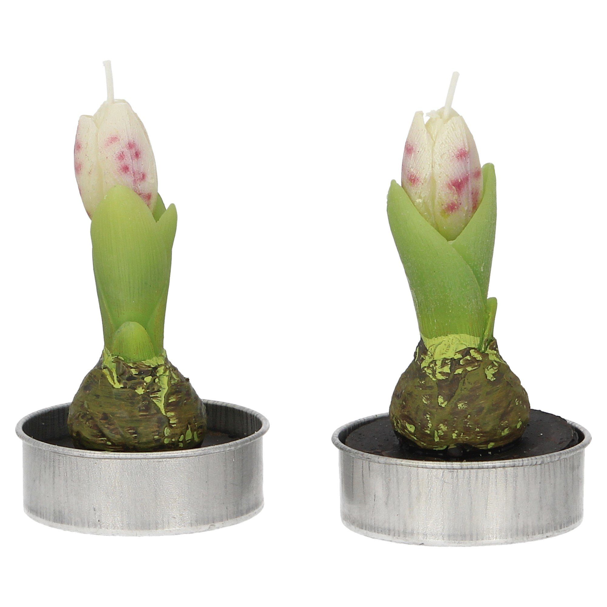 Set, Hoff weiß, Kerzenhalter Tulpen, Kerzen 2er 8061