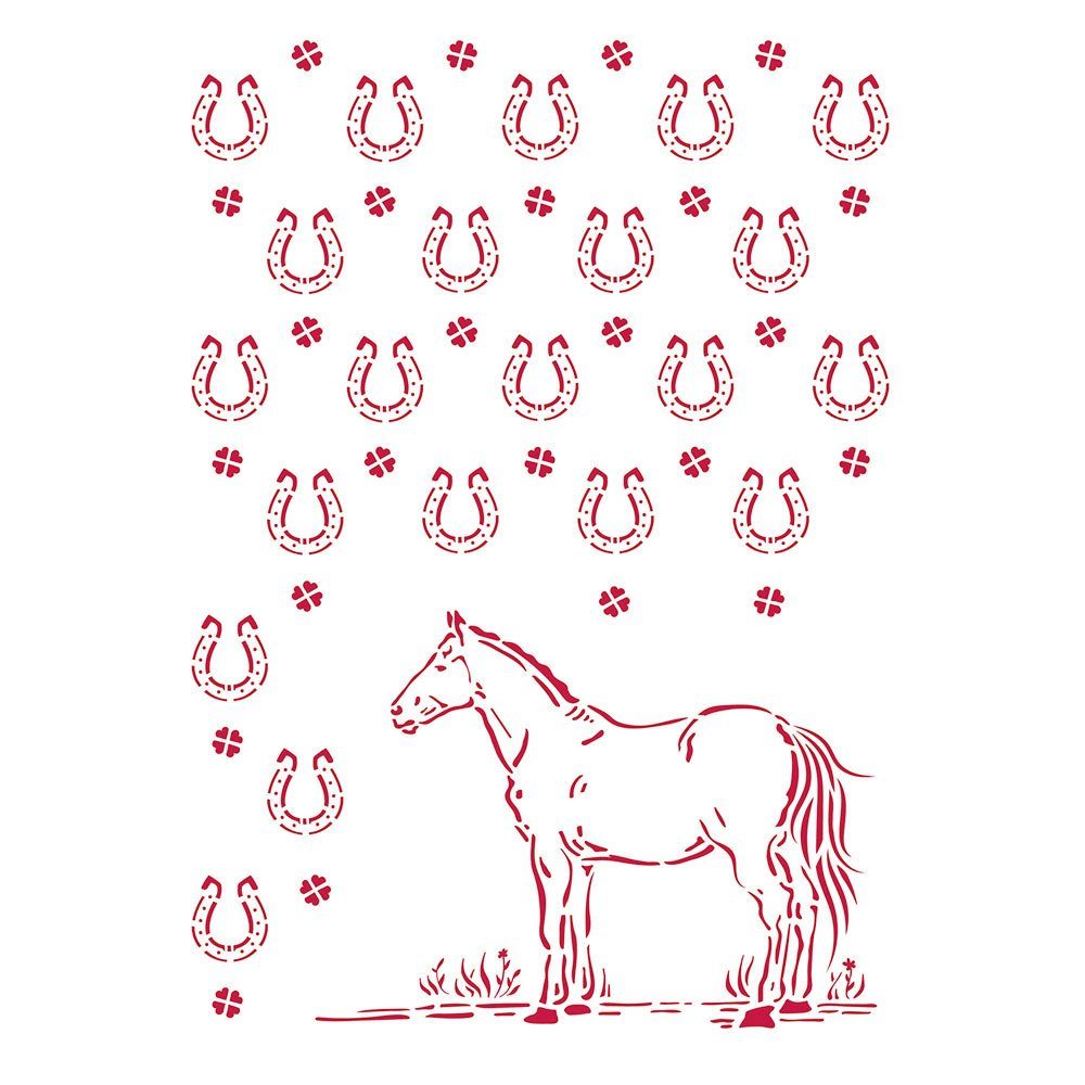 Stamperia Malschablone Schablone Horse Shoe DIN A4 Online Kaufen 