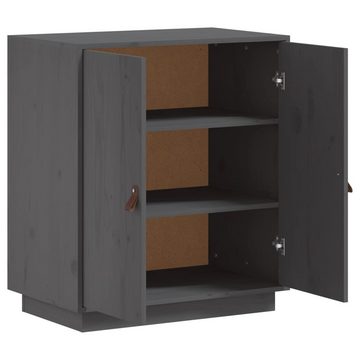 furnicato Sideboard Grau 65,5x40x75 cm Massivholz Kiefer