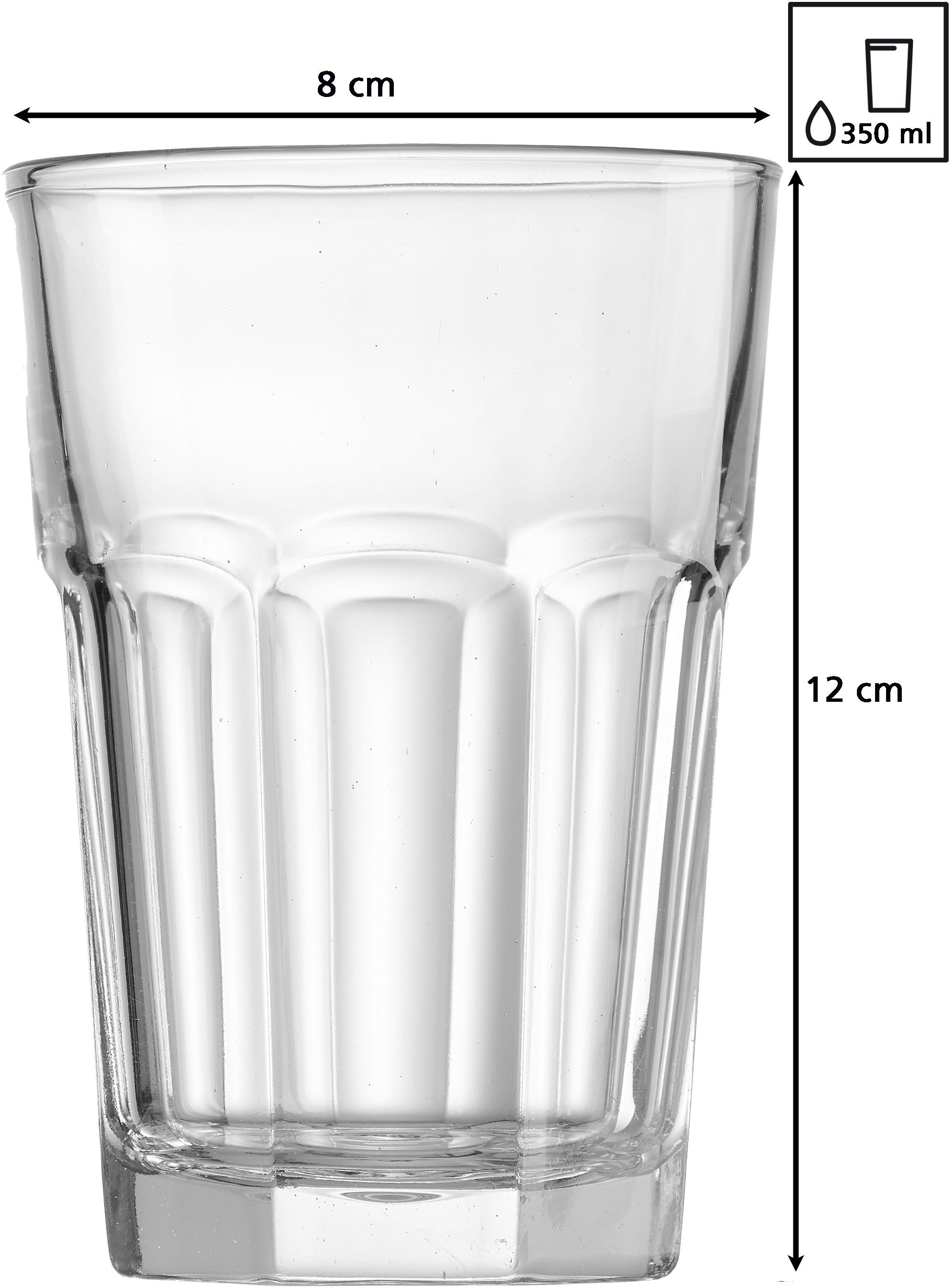 Ritzenhoff & Breker Gläser-Set Riad, 6-tlg., Glas, Facetten-Optik, 6-teilig