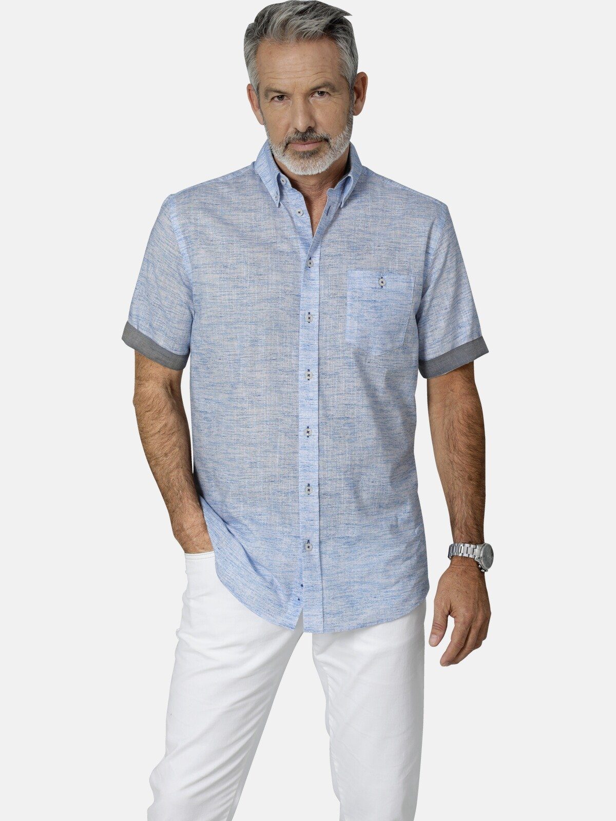 Babista Kurzarmhemd MILANZETTI aus leicht transparentem Stoff