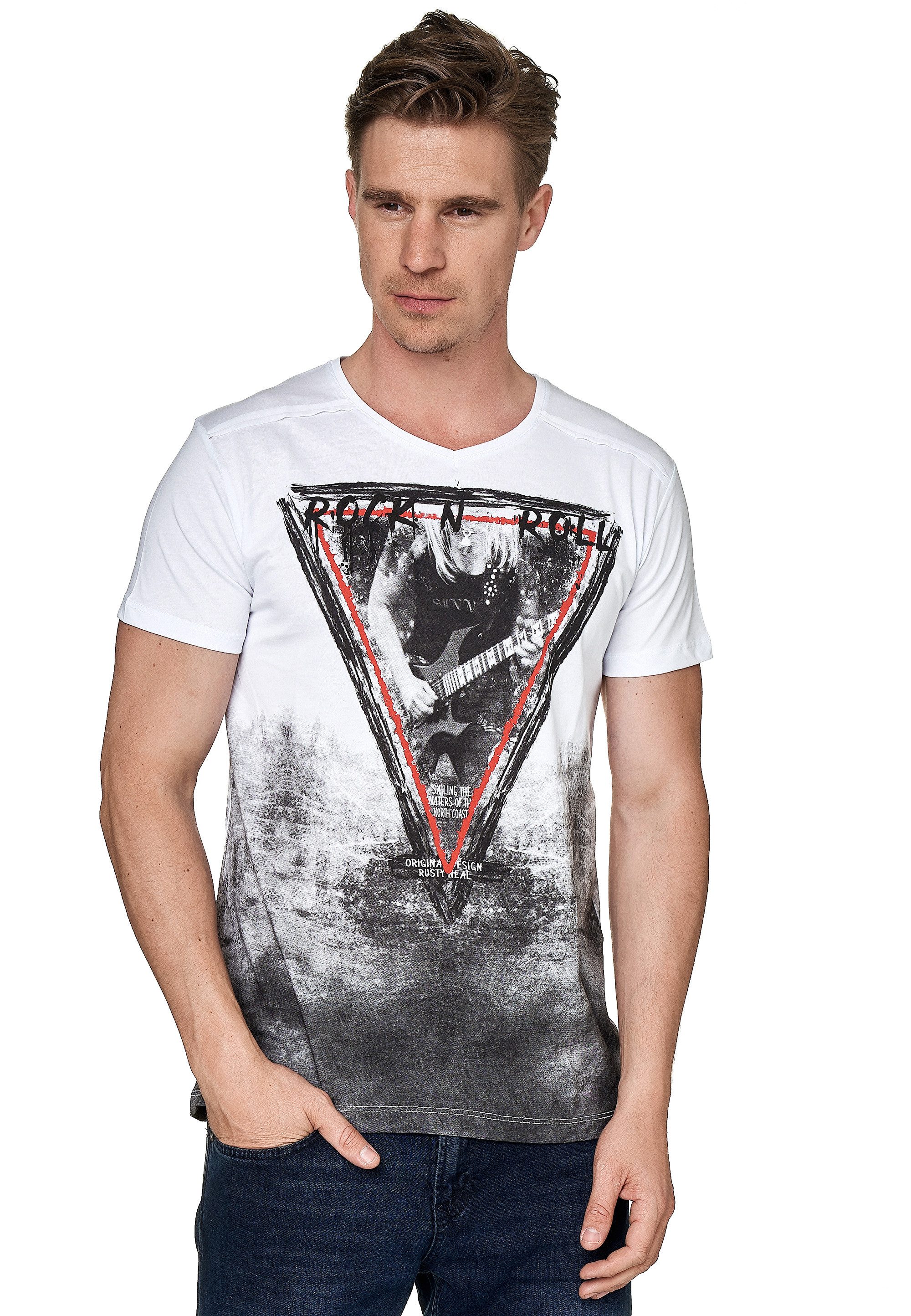 Rusty Neal T-Shirt mit rockigem Print FR15218