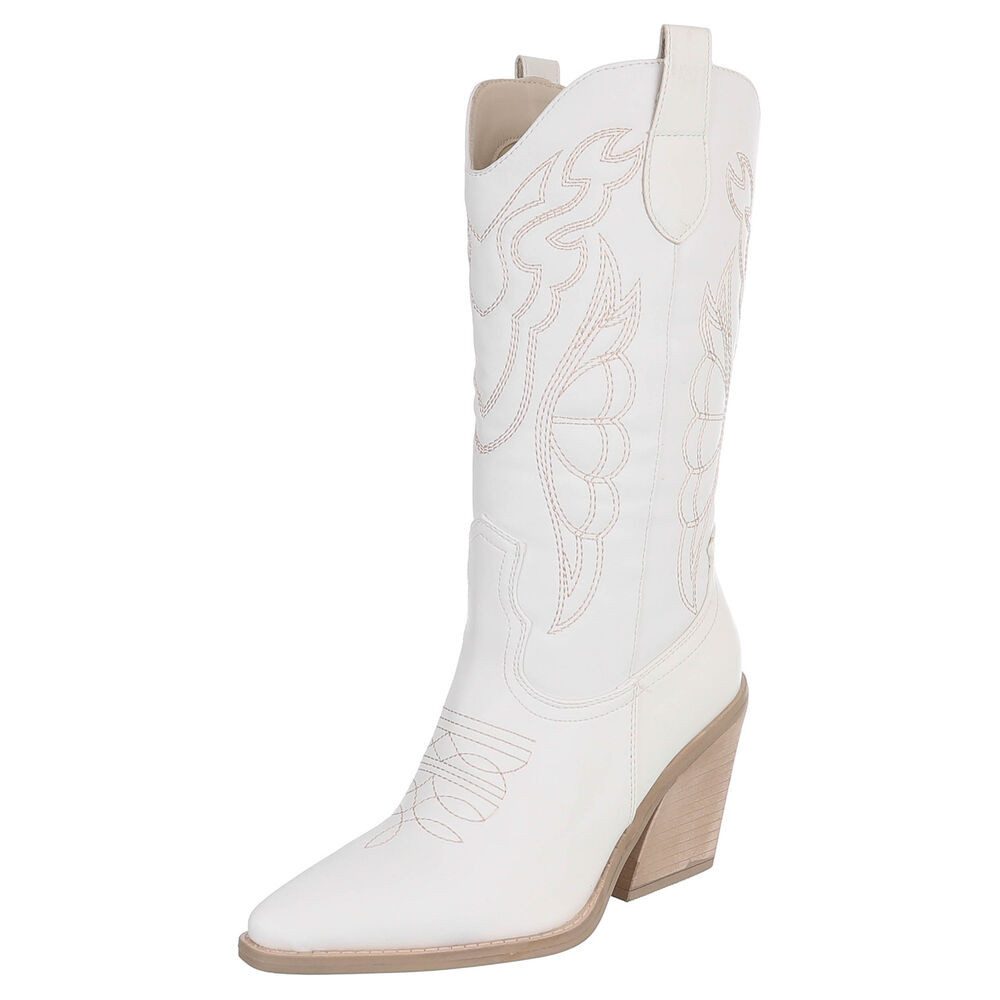 Ital-Design Stylische Damen-Stiefeletten mit Stickdetails für Alltag Wester günstig online kaufen