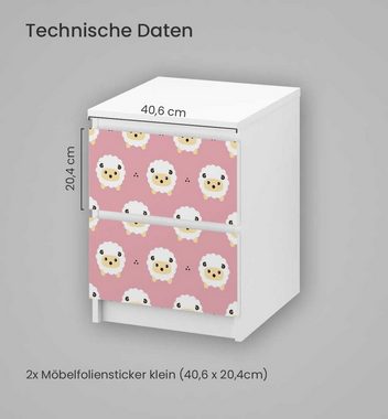 MyMaxxi Möbelfolie Kommodenaufkleber Malm Minimalistisches Zeichentrick Schaf rosa