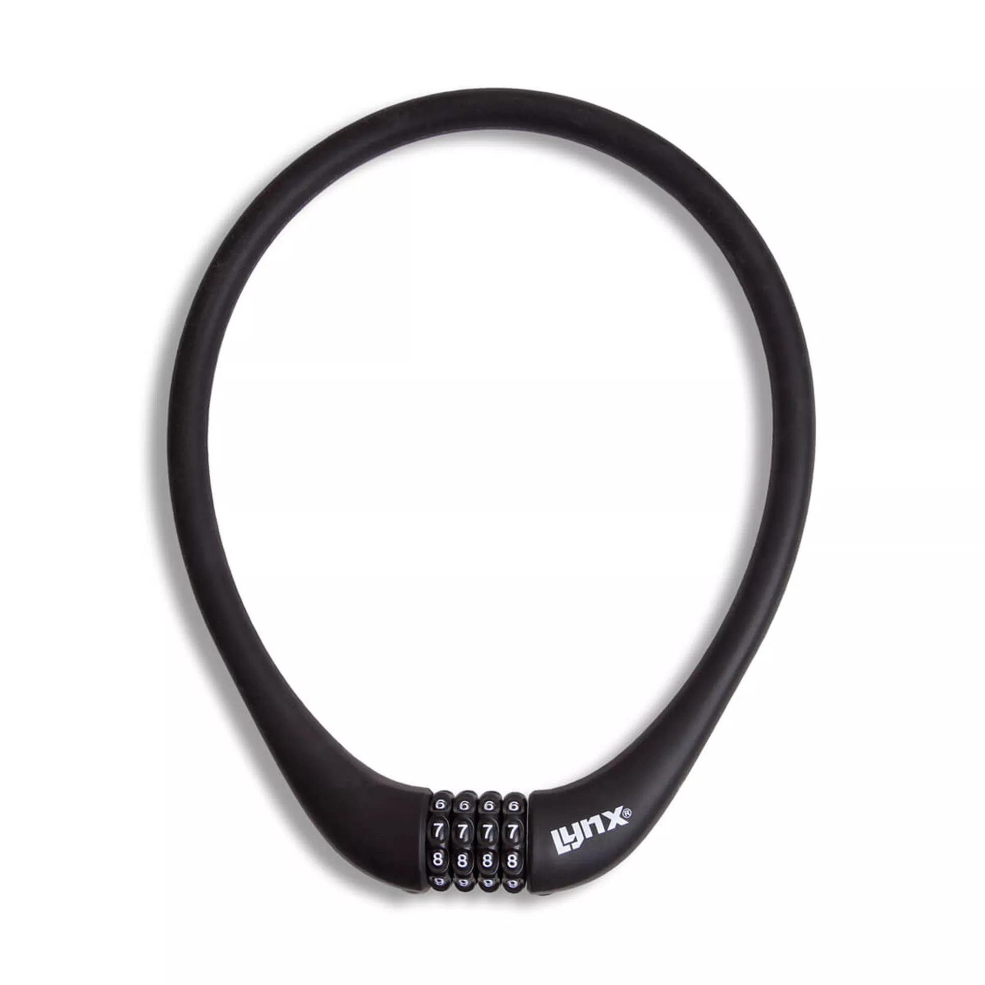 lynx Kabelschloss Fahrrad Kabelschloss Lynx Zahlenschloss Schwarz 70 cm x 15 mm