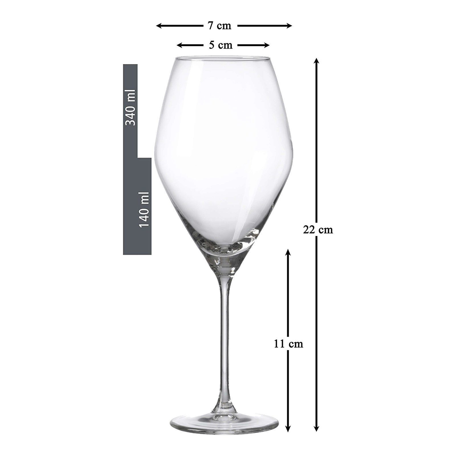 Ritzenhoff & Breker Weißweinglas Salsa Weißweingläser 340 ml 6er Set, 6-tlg., Glas