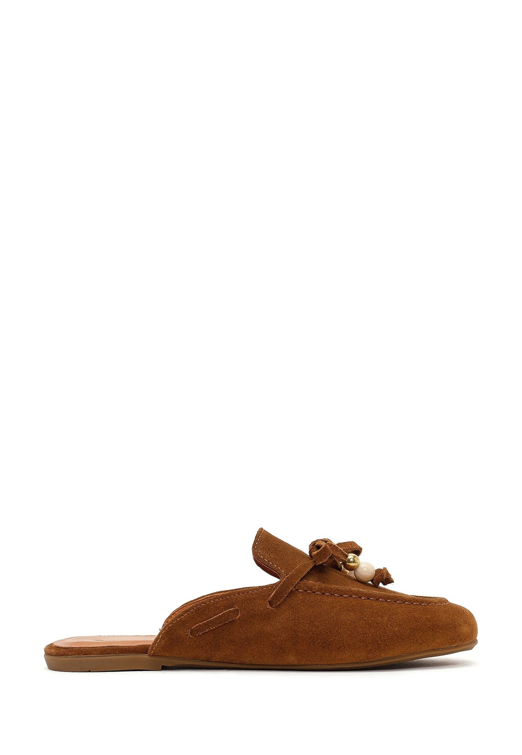 Derimod Loafer-Mules aus Veloursleder Mules Echtes Wildleder, Lederfutter, TPU-Sohle, Slip-on-Stil