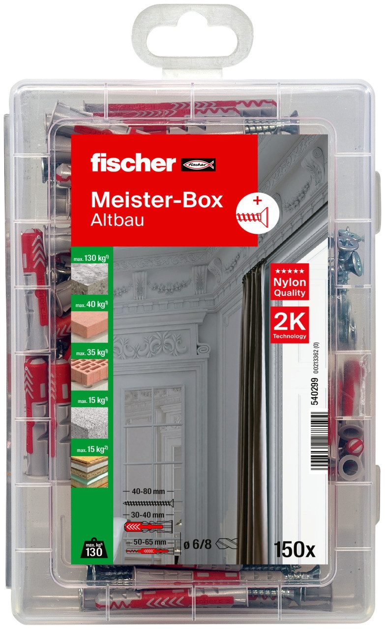 fischer Schrauben- und Dübel-Set Fischer Meister-Box DuoPower - 150 Stück