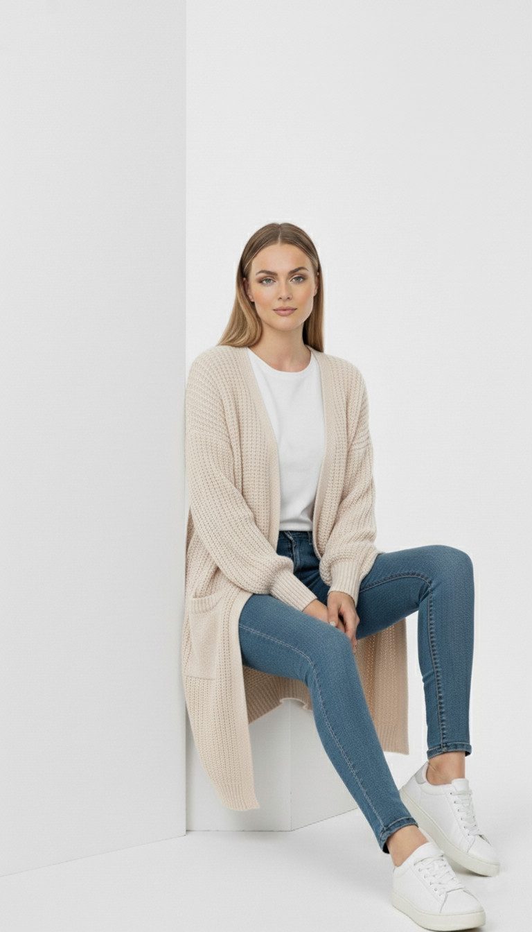 Kendindza Collection Cardigan Cardigan Damen Knielang günstig online kaufen