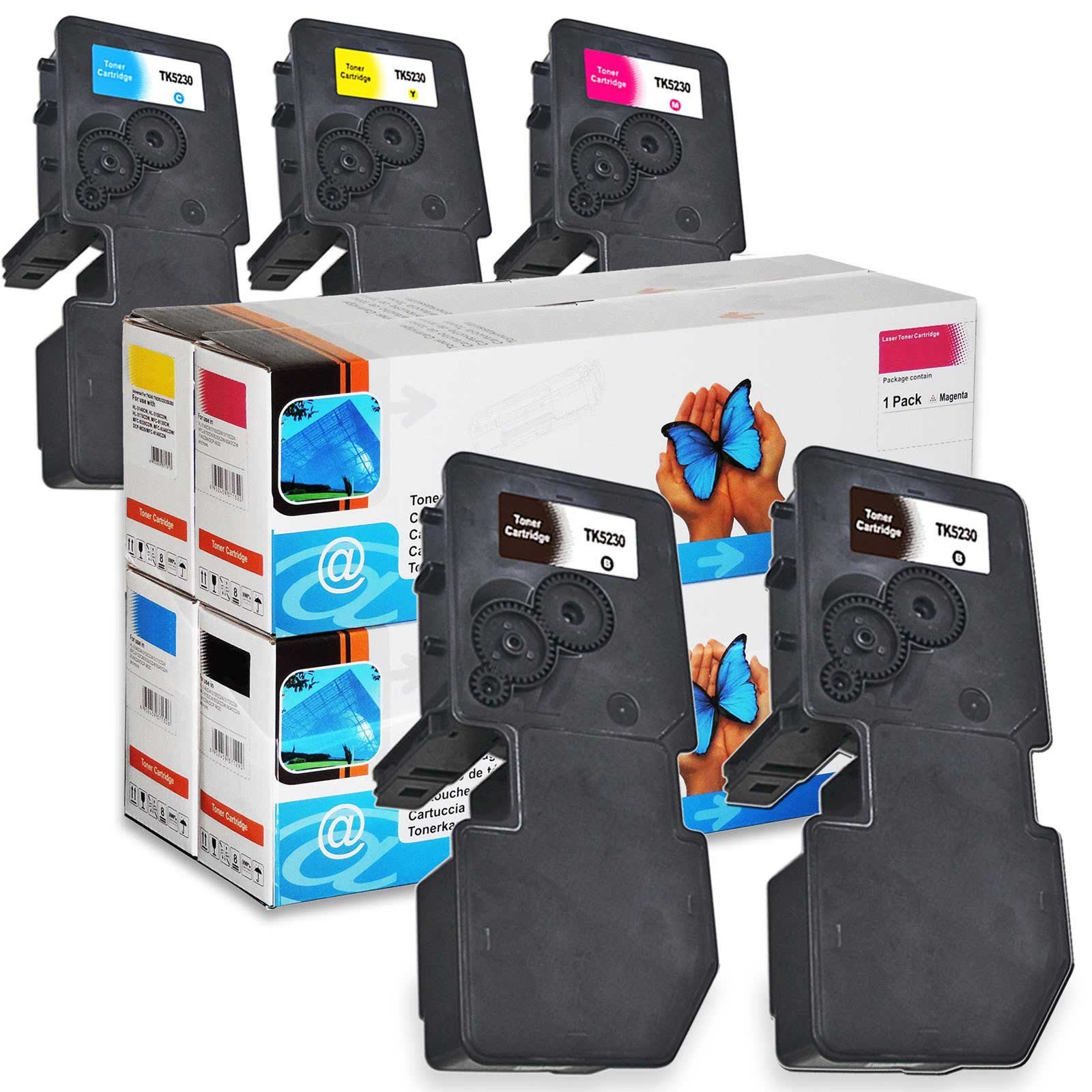 Schwarz, 1x TK-5230 Tonerkartusche Kompatibel 5-Farben D&C Cyan Kyocera Multipack (2x