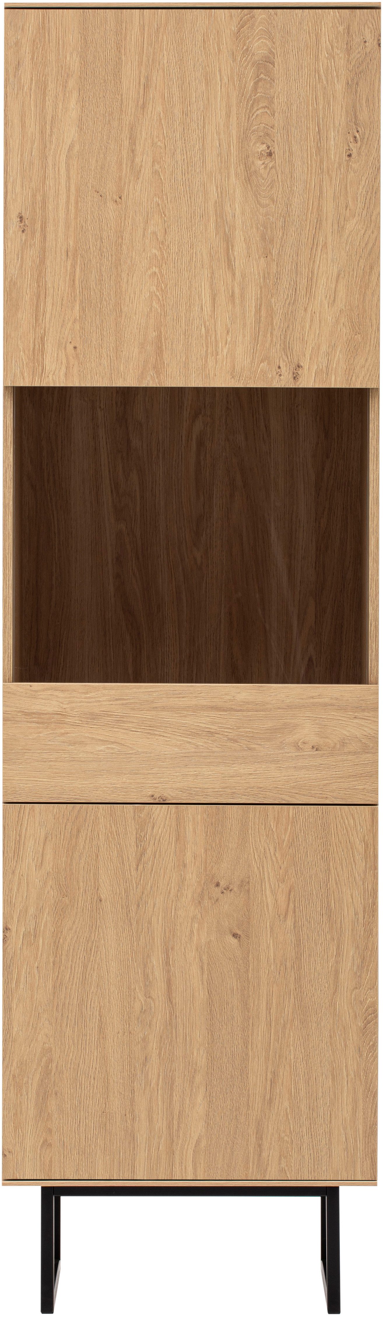 Home affaire Vitrine Lund, moderner Hochschrank, Glasvitrine mit Kufengeste günstig online kaufen