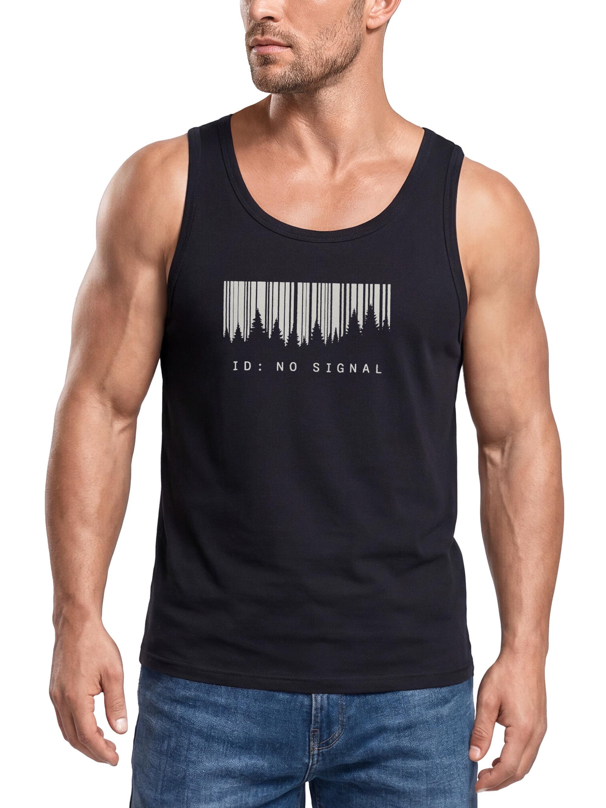 Neverless Tanktop Tanktop Herren mit Grafik-Print - Oudoor Design No Signal - mit Print