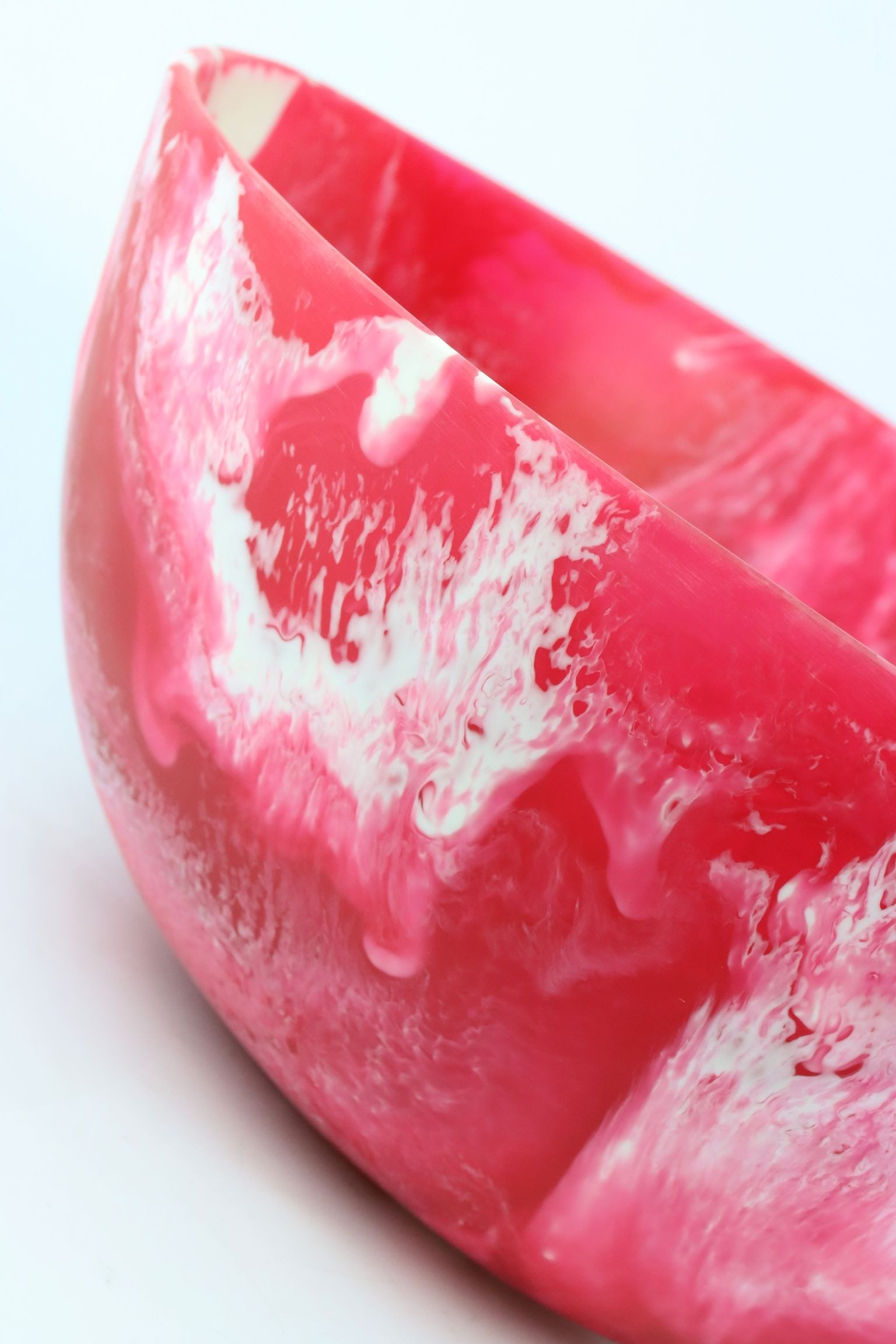 FURNARO Dekoschale (1 St), rot, marmoriert, glänzend, Resin, rund