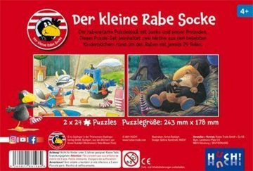 HUCH & friends Puzzle Der kleine Rabe Socke - Puzzle 1. 2 Puzzle mit 24 Teilen, 24 Puzzleteile