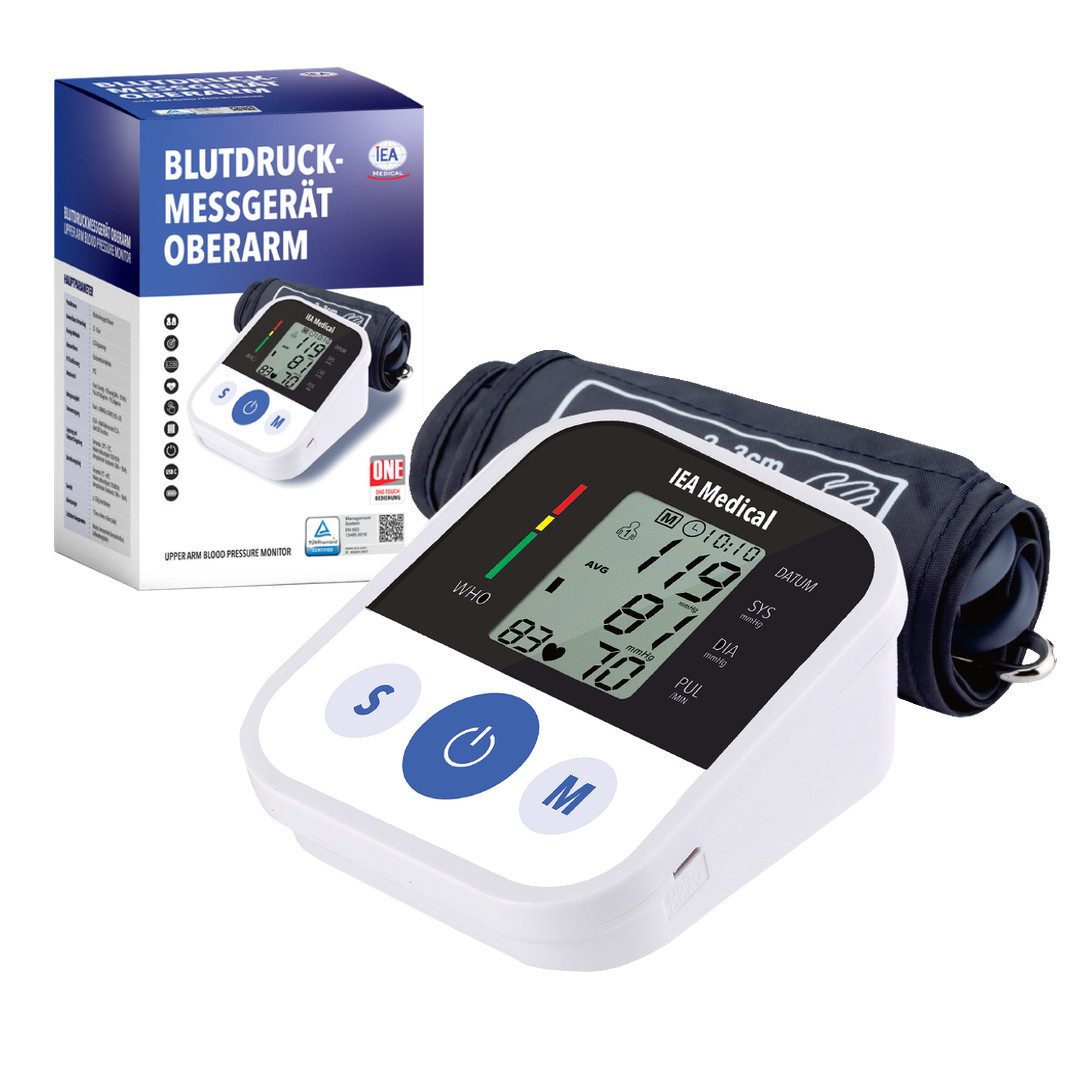 IEA Medical Oberarm-Blutdruckmessgerät IEA Medical Blutdruckmessgerät Oberarm ZK-B869, Blutdruckmessgerät Oberarm, einfache Anwendung, modernste Sensortechnologie