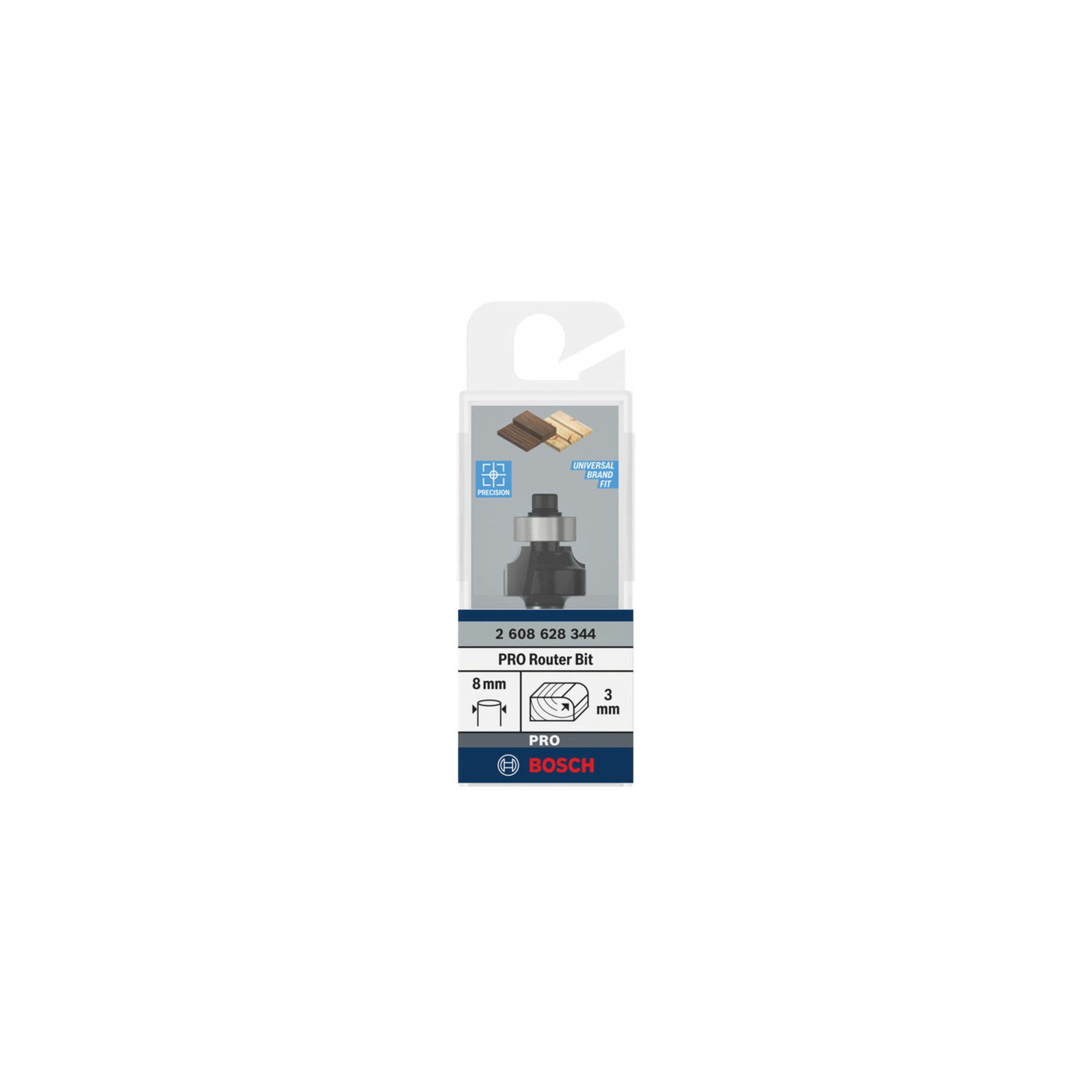 Bosch Professional Abrundfräser Bosch Abrundfräser Standard for Wood 8 mm R1 3 mm L 10,2 mm G 53 mm