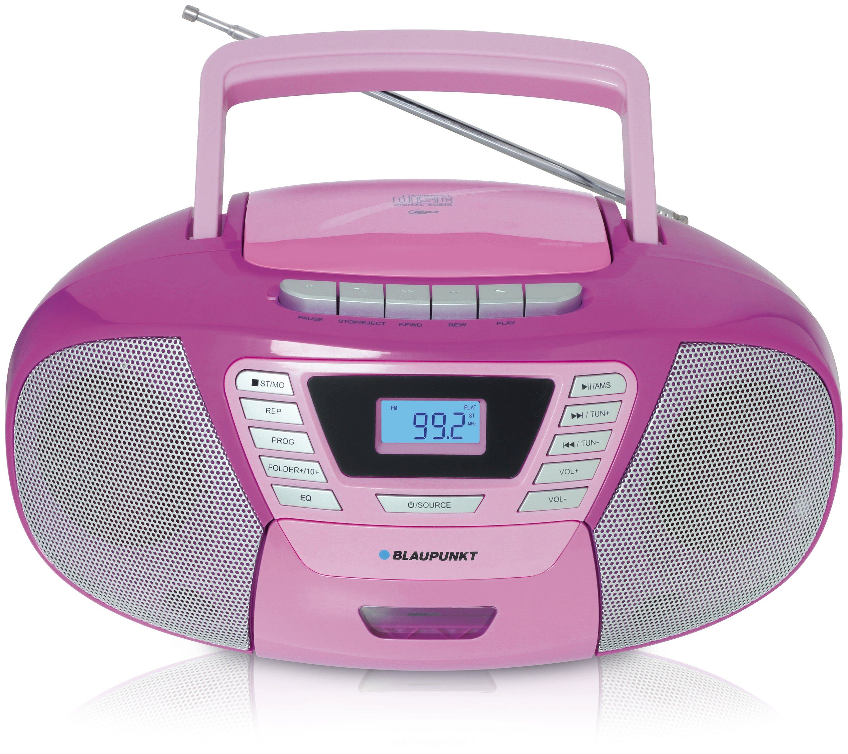 Blaupunkt B 120 Boombox (UKW, FM, 6,00 W, Hörbuchfunktion, Bluetooth, CD плееры, USB, Kassetten und Radio)