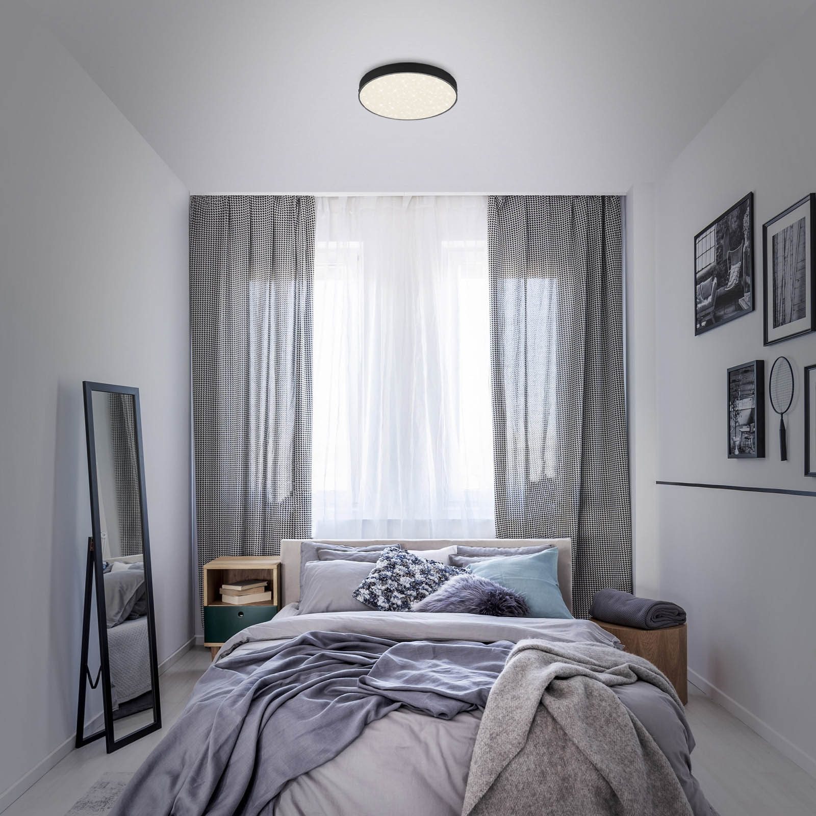 Briloner Leuchten Deckenleuchte LED Deckenleuchte Sternhimmeleffekt Wohnzimmerlampe Aufbauleuchte, Neutralweiß, 3000K, 4000K, Wohnzimmer, Schlafzimmer