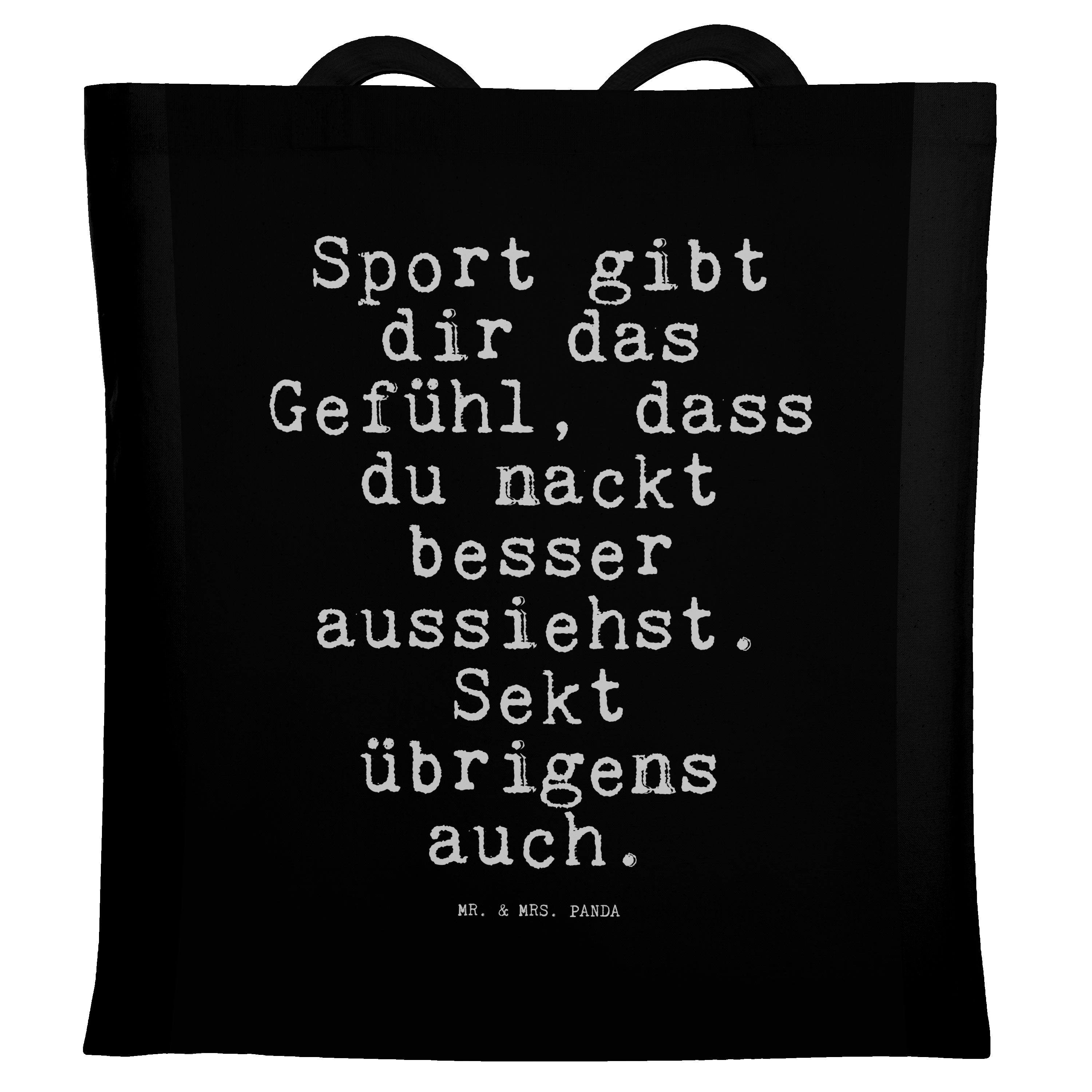 Mr. & Mrs. Panda Tragetasche »Sport gibt dir das... Schwarz chillen