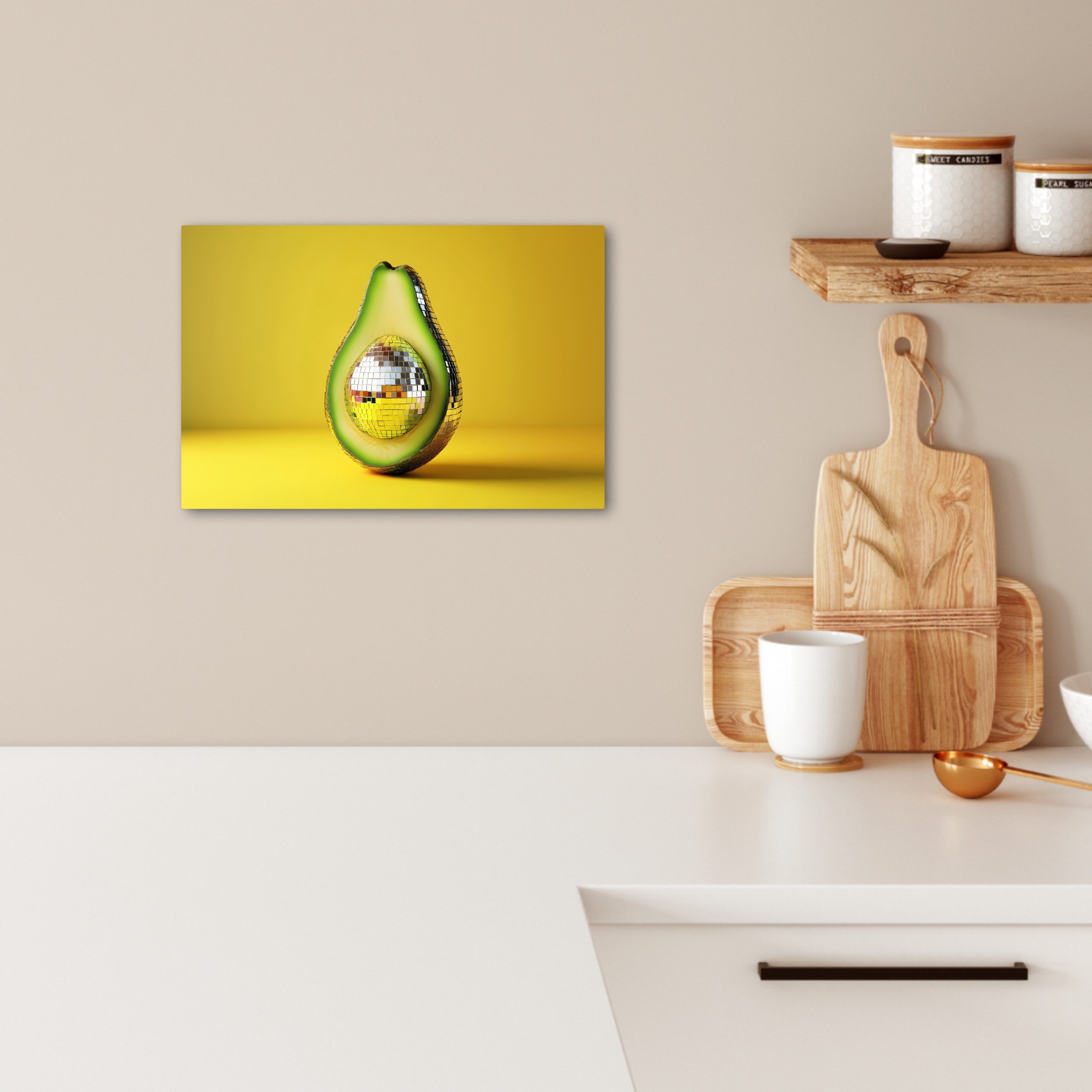 OneMillionCanvasses® Leinwandbild Avocado - Discokugel - günstig online kaufen