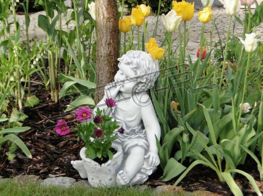 Figur Blumentöpfe Vasen Blumenkübel JVmoebel Pflanz Skulptur Garten Kübel