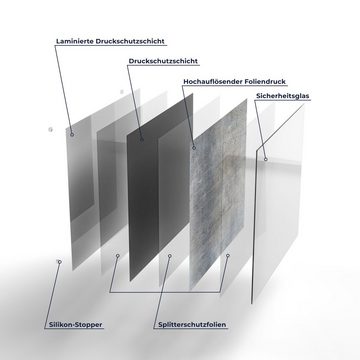 DEQORI Herdblende-/Abdeckplatte 'Unverputzte Zementtextur', Glas, (1 tlg), Glas Herdabdeckplatte Ceranfeld Herd