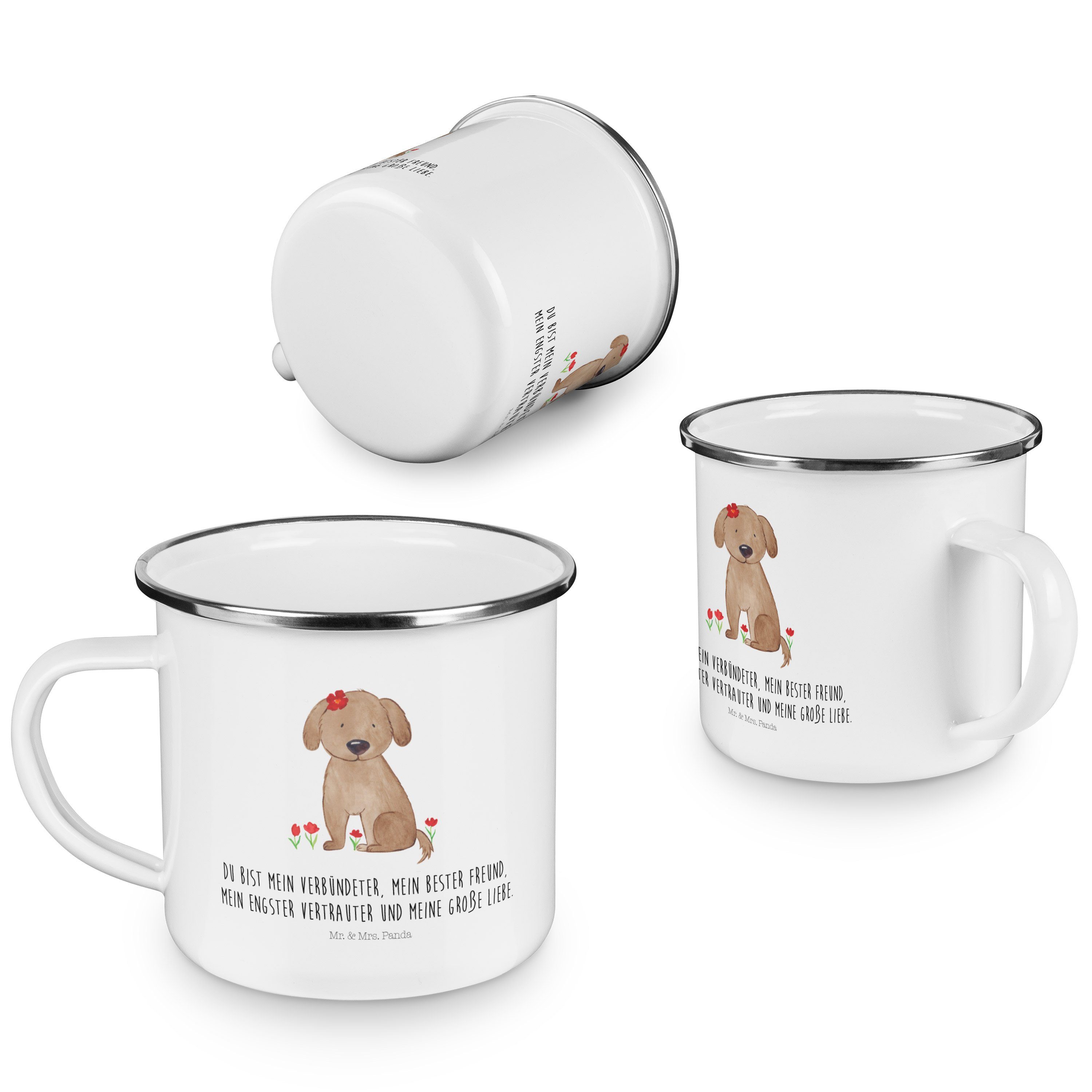 Mr. & Mrs. Hunderasse, - Geschenk, Hundedame Emaille Cam, Hundeliebe, Hund - Weiß Panda Becher Emaille