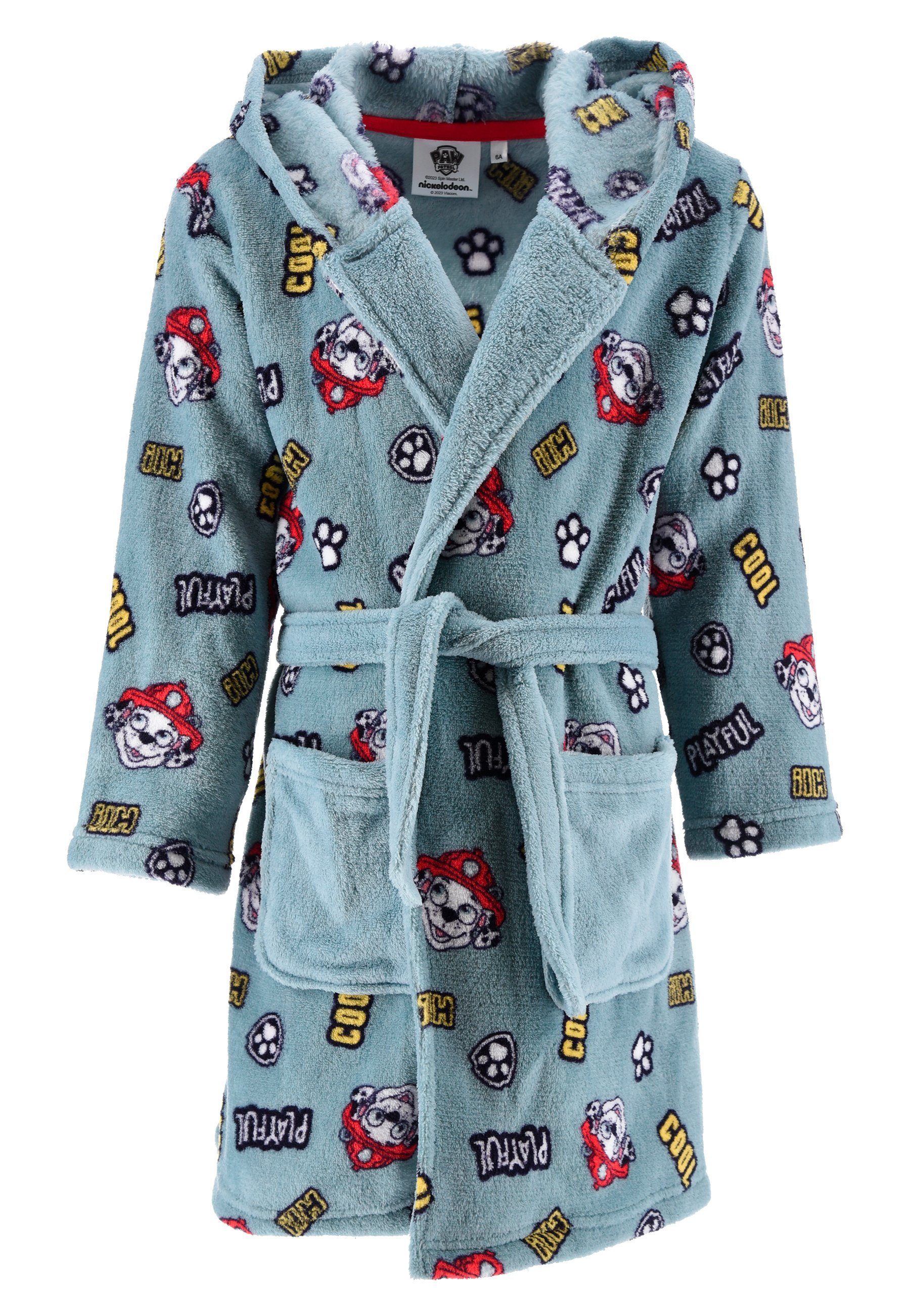 Get Trend Kinder Bademantel - Flauschiger Fleece Morgenmantel Mit Kapuze 7-14 Jahre